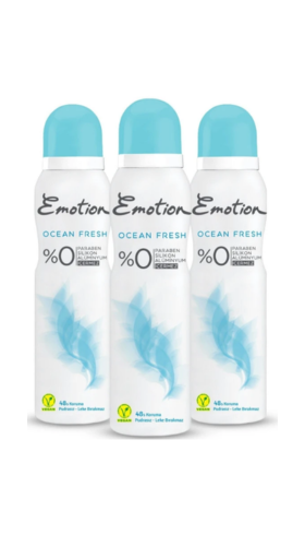 Emotion Ocean Fresh Kadın Deodorant 150 ml (3 adet)