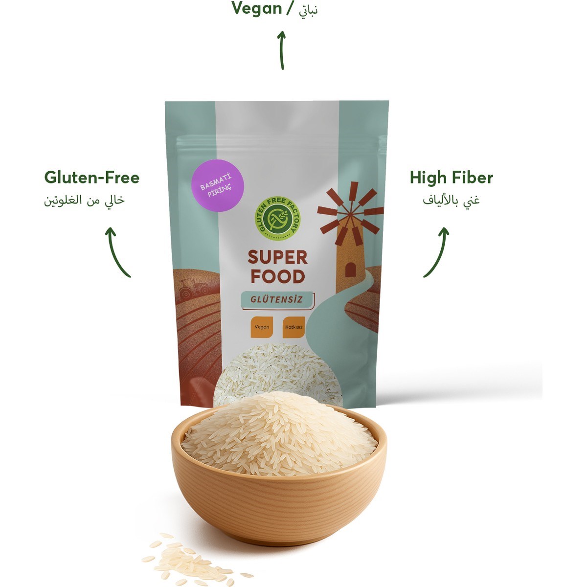 Glütensiz Fabrika Basmati Pirinç 500 g  