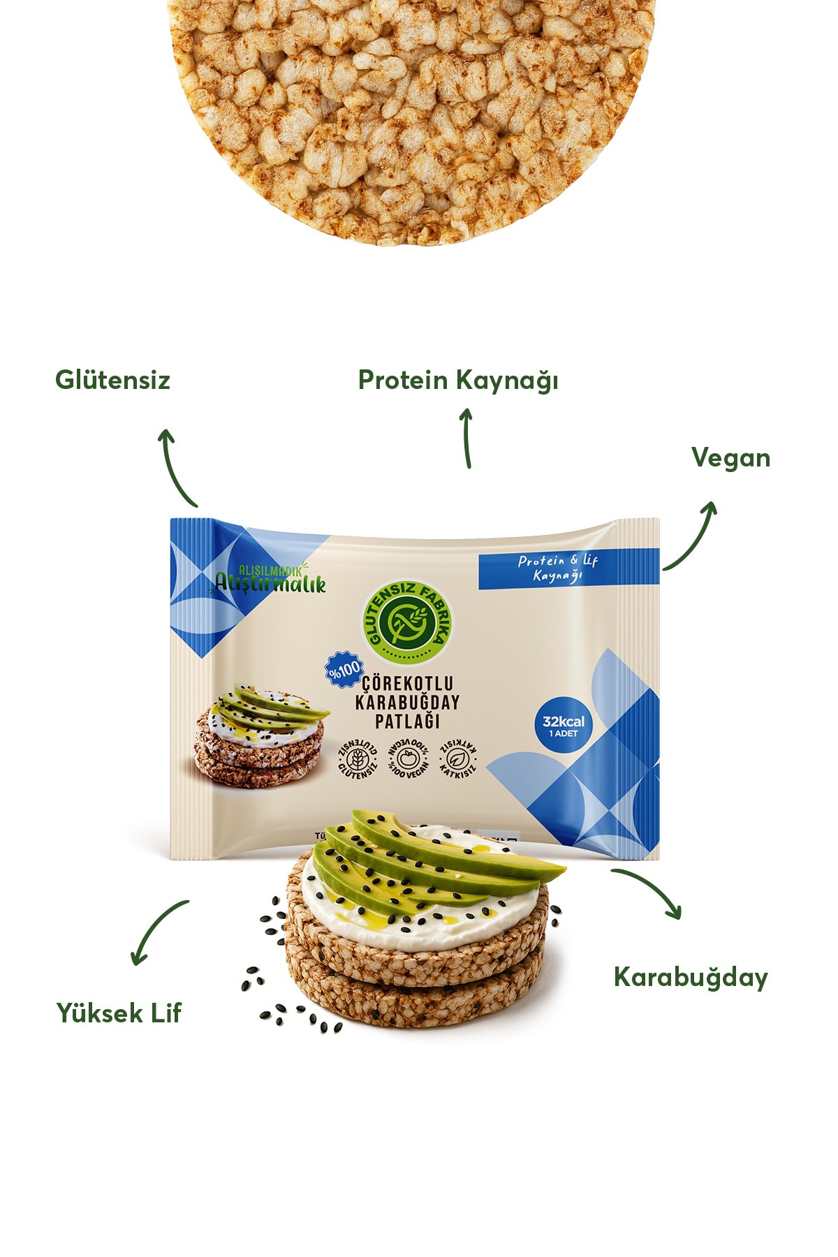 Glütensiz Fabrika Karabuğday Patlağı Karma 24 g (10 adet)