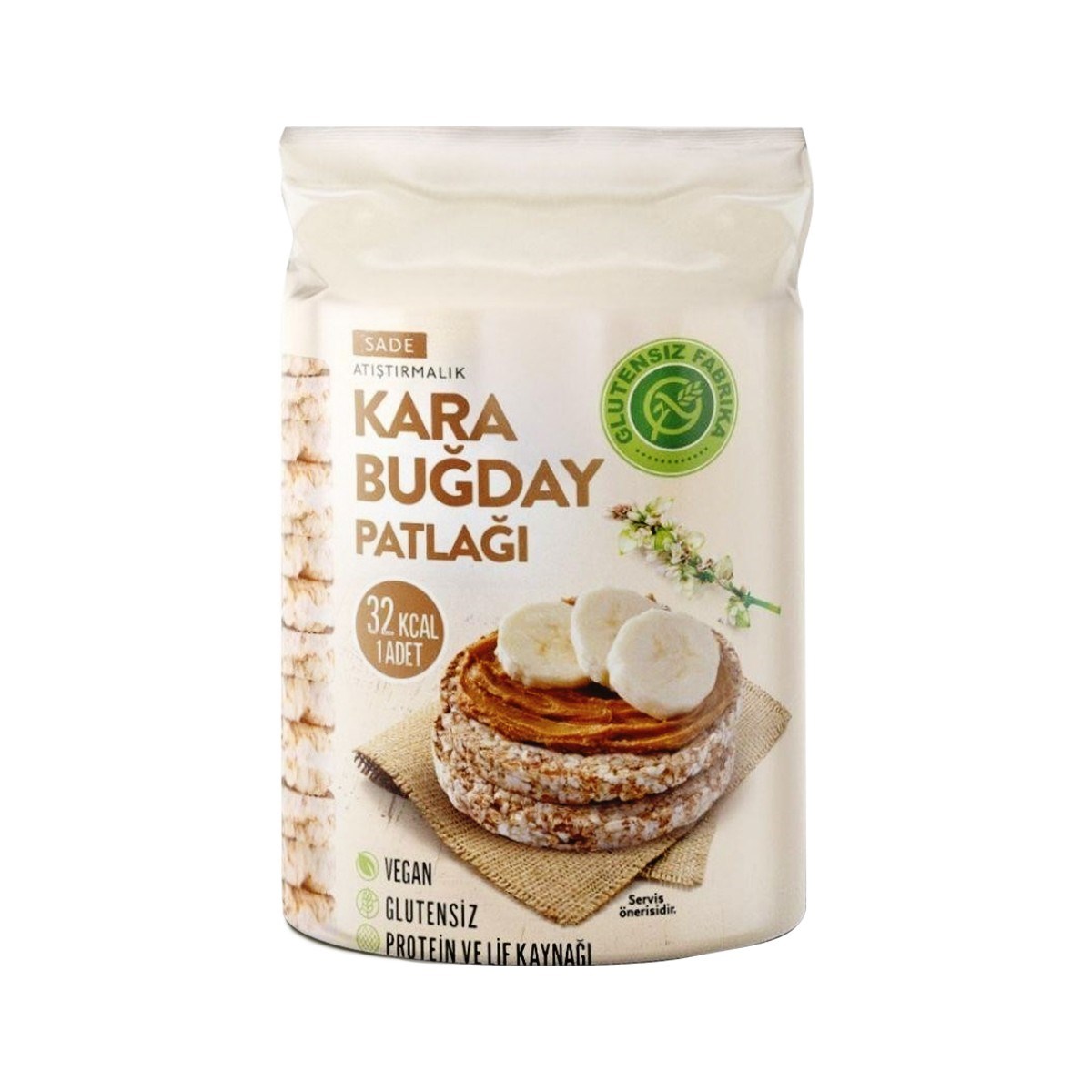 Glütensiz Fabrika Karabuğday Patlağı Sade 100 g (6 paket)