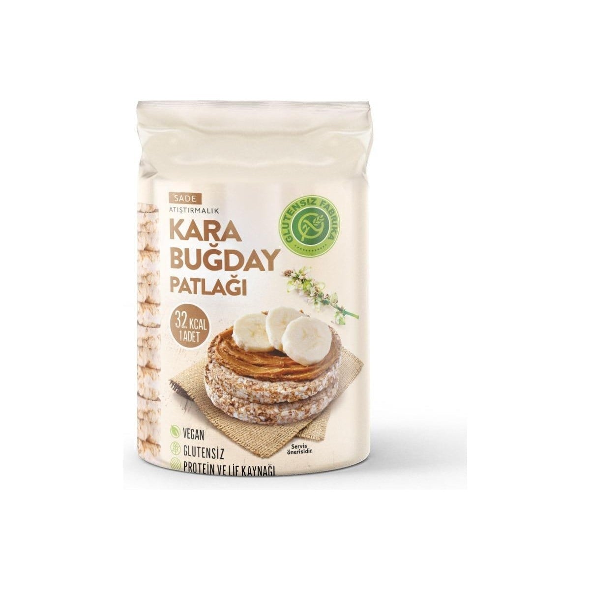 Glütensiz Fabrika Karabuğday Patlağı Sade 100 g (6 paket)