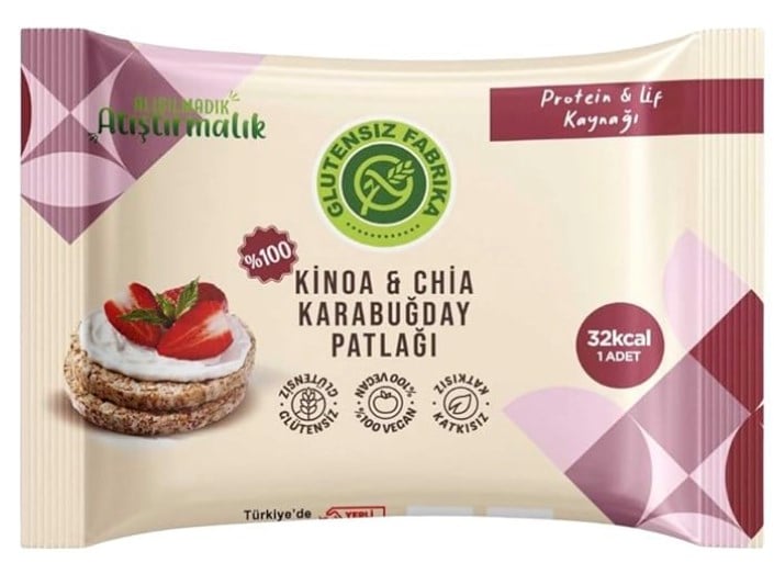 Glütensiz Fabrika Kinoa Ve Chiali Karabuğday Patlağı 24 g (2 adet)