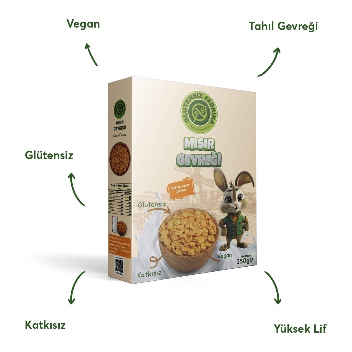 Glütensiz Fabrika Mısır Gevreği 250 g  