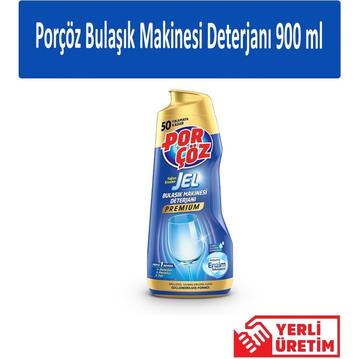Porçöz Bulaşık Makinesi Deterjanı 900 ml  (4 adet)