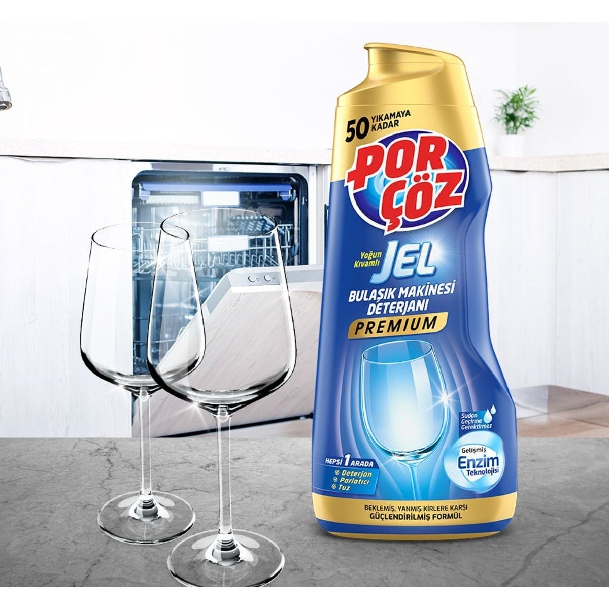 Porçöz Premium Bulaşık Makinesi Deterjanı 900 ml (3 adet) 