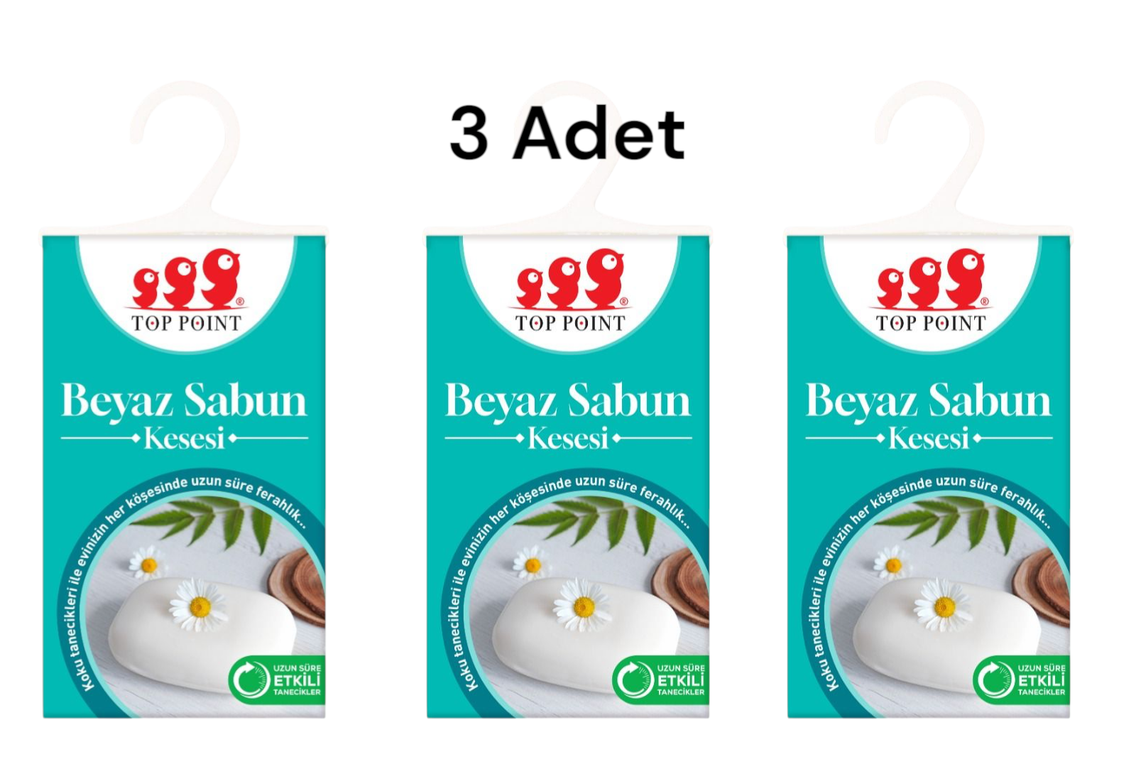 Top Point Koku Kesesi Beyaz Sabun 19 g (3 adet)