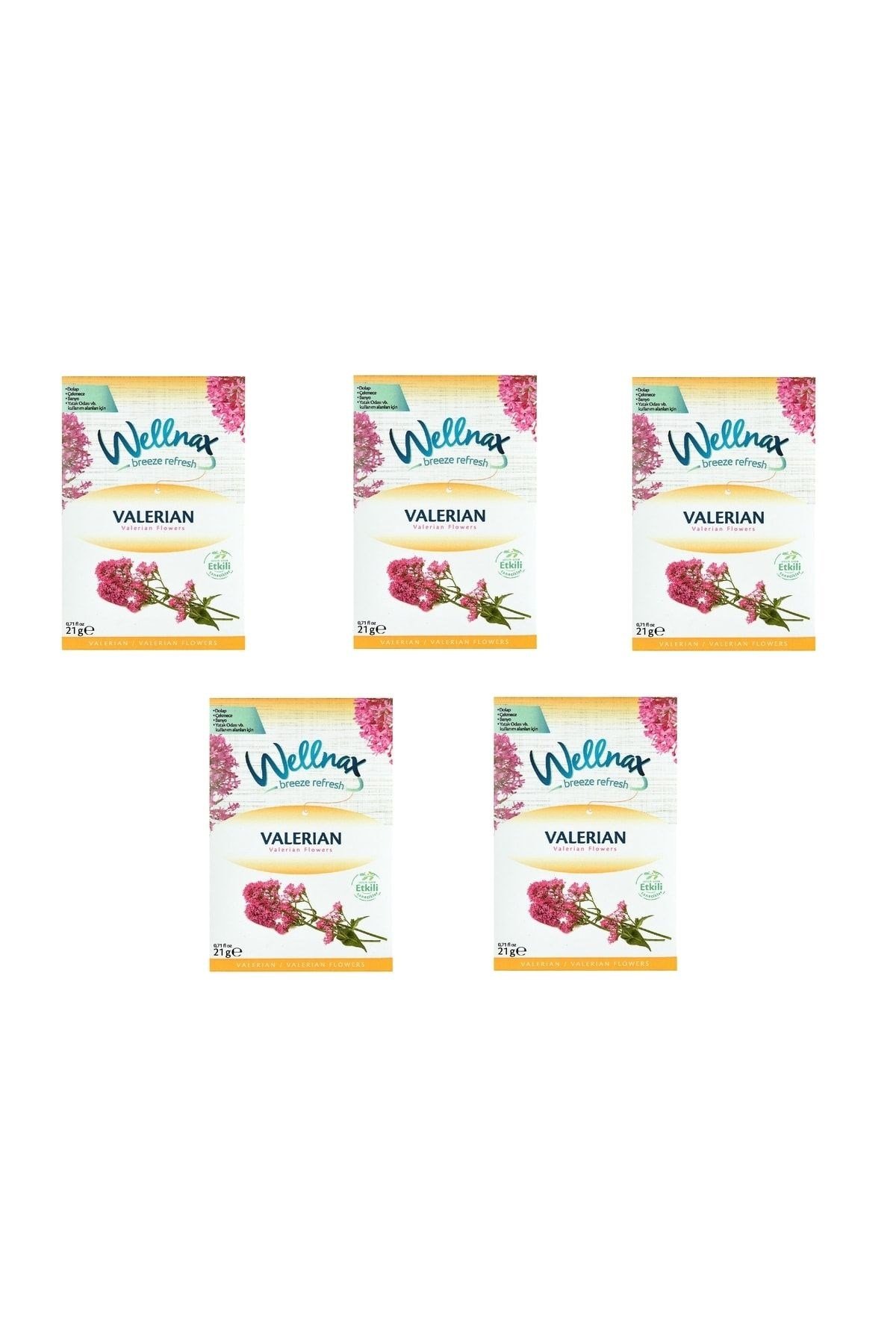 Wellnax Askılı Dolap ve Çekmece Kokusu Valerian Çiçeği (5 adet)