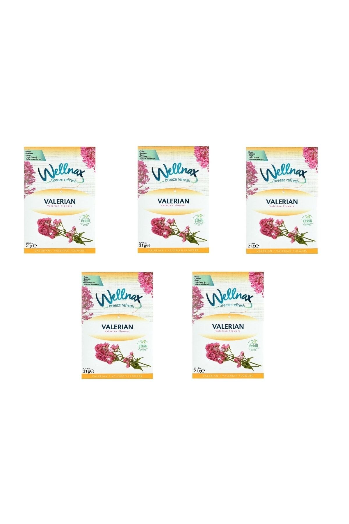 Wellnax Askılı Dolap ve Çekmece Kokusu Valerian Çiçeği (5 adet)