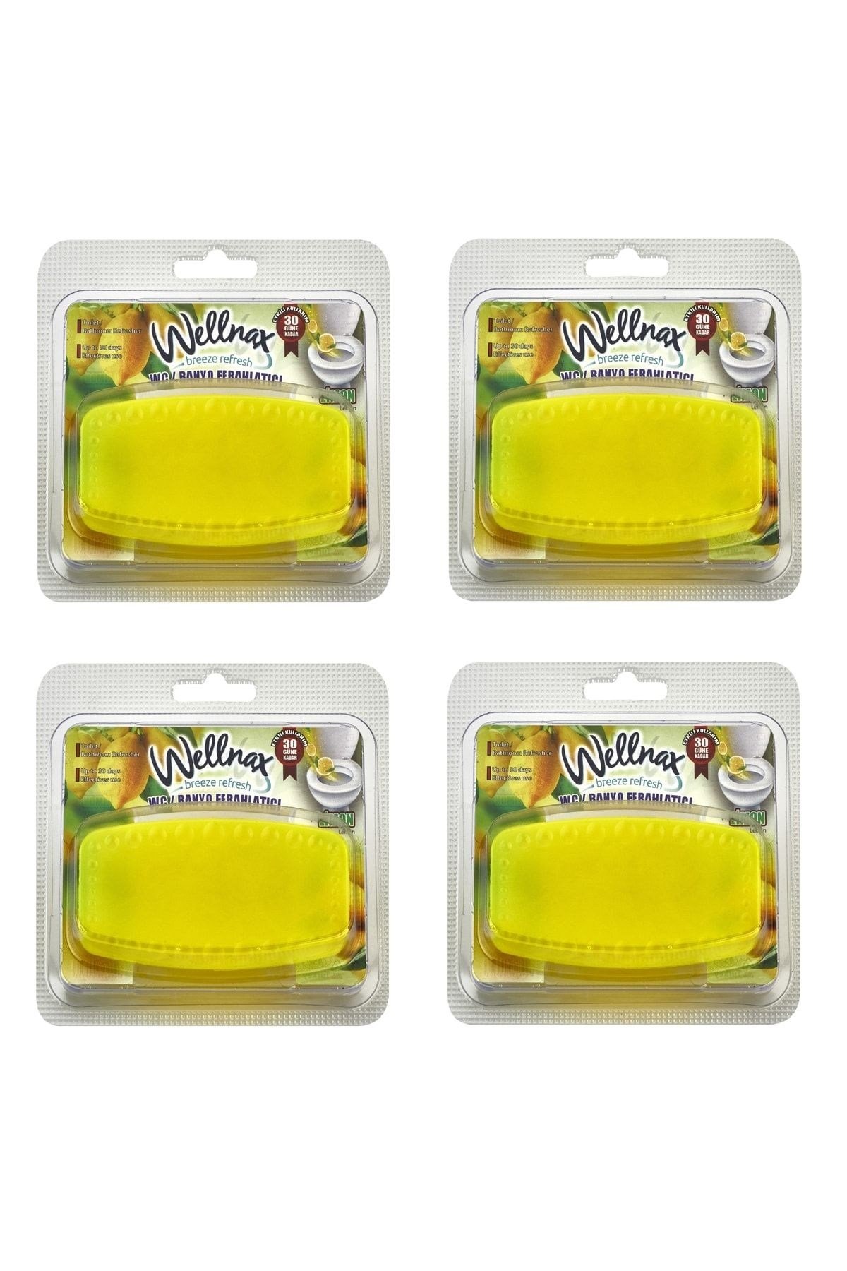 Wellnax WC - Banyo Ferahlatıcı Blok Limon Ferahlığı Kokusu (4 adet)