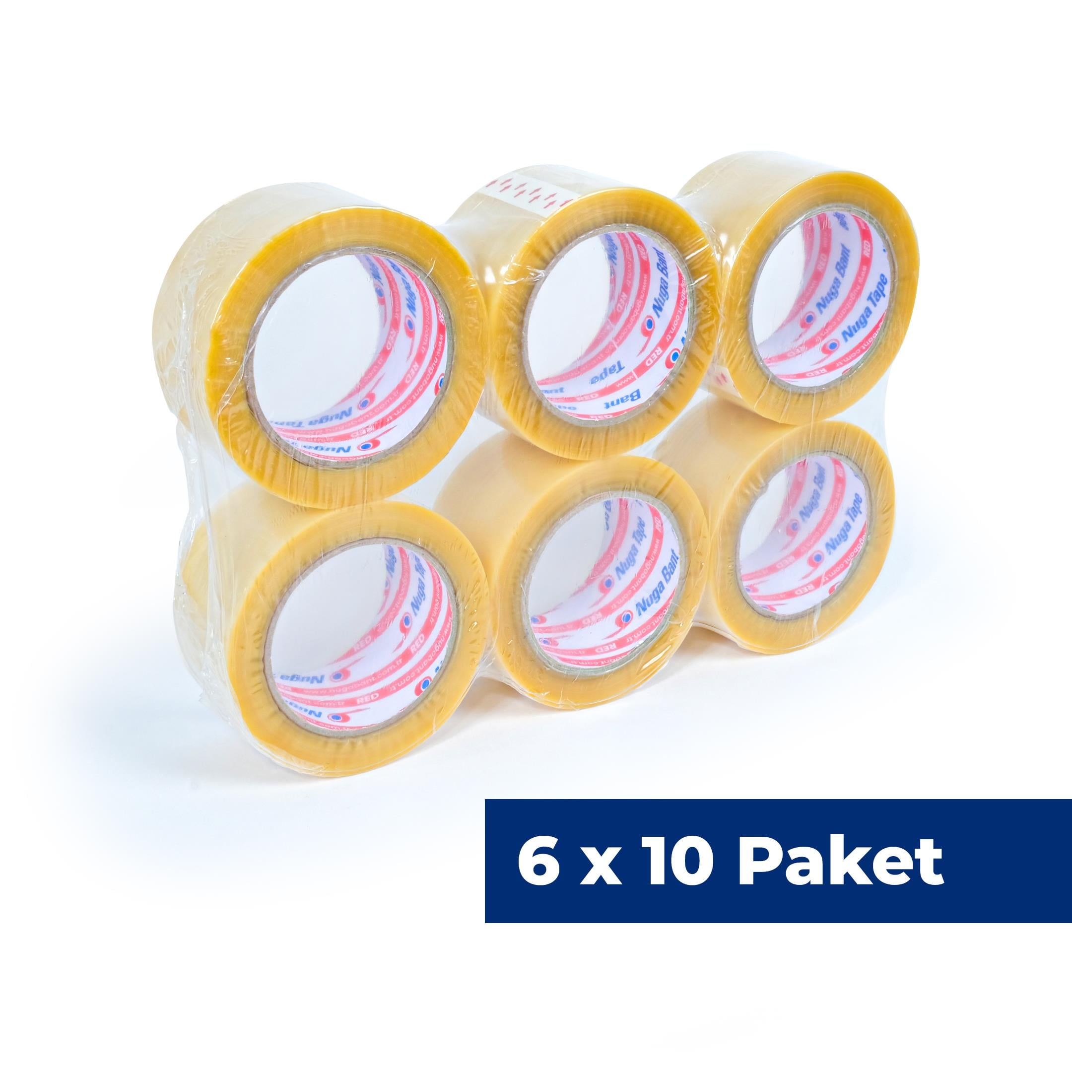 67 MM X 100 MT ŞEFFAF KOLİ BANDI HOTMELT RED