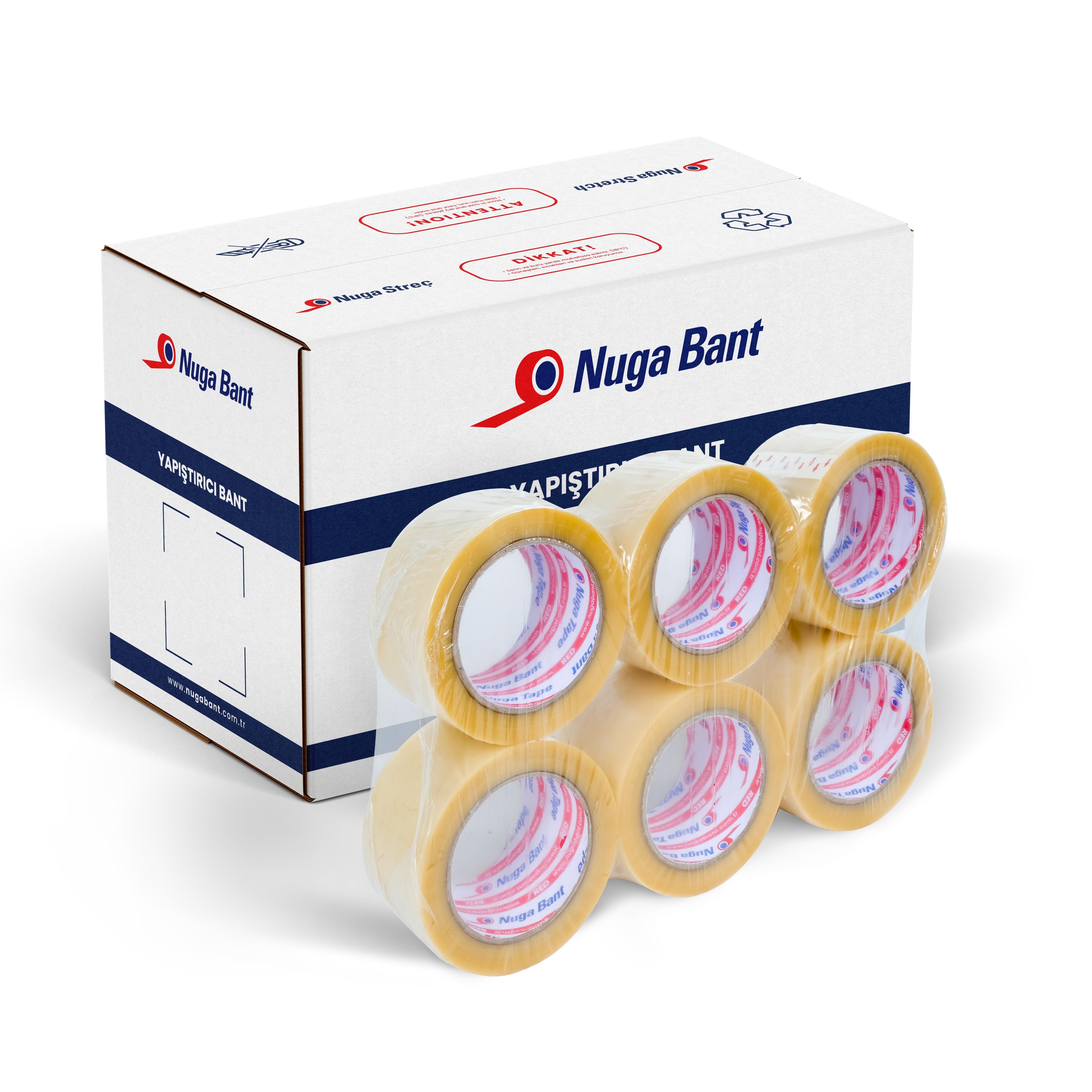 67 MM X 100 MT ŞEFFAF KOLİ BANDI HOTMELT RED