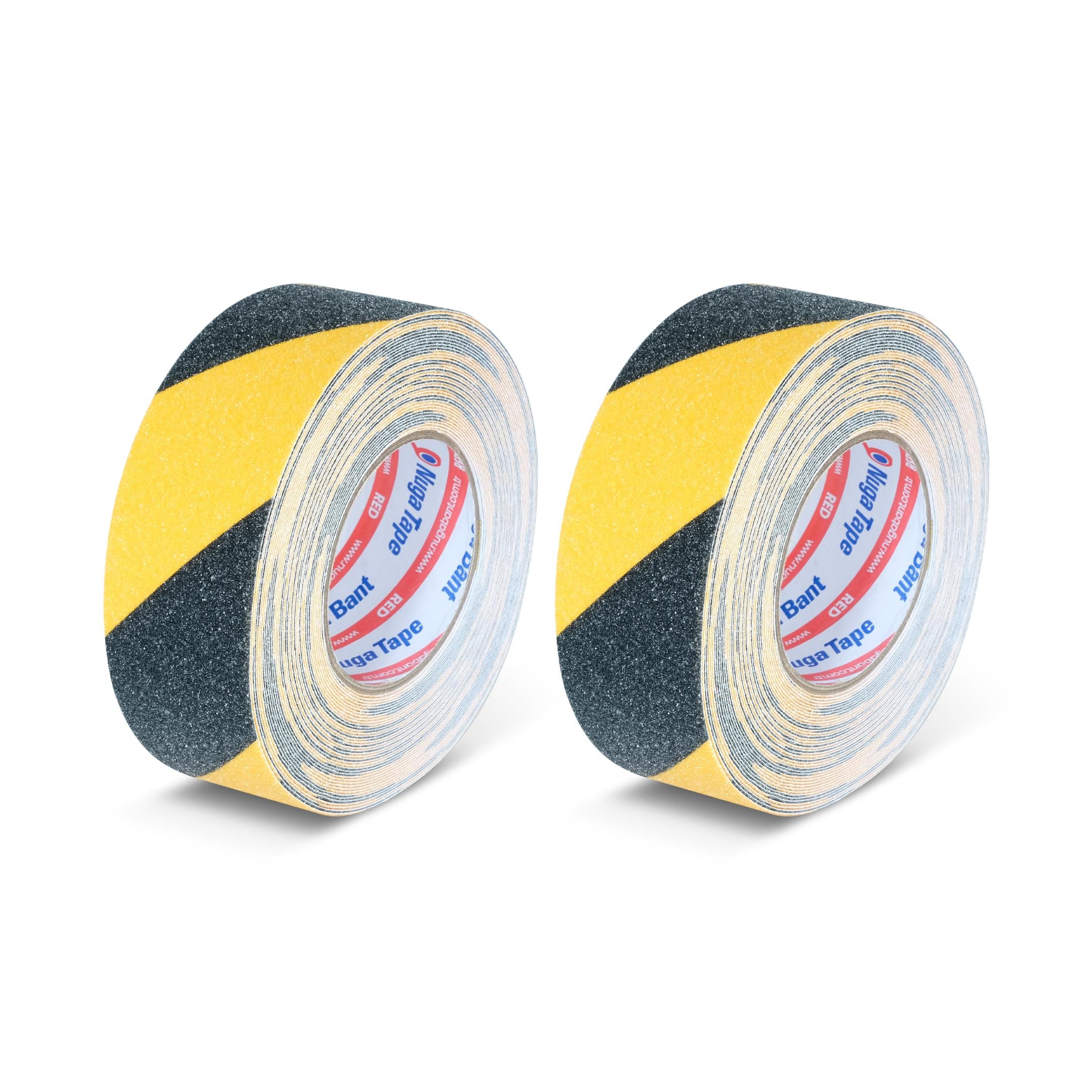 KAYDIRMAZ BANDI 50 MM X 15 MT SARI-SİYAH RENK 
