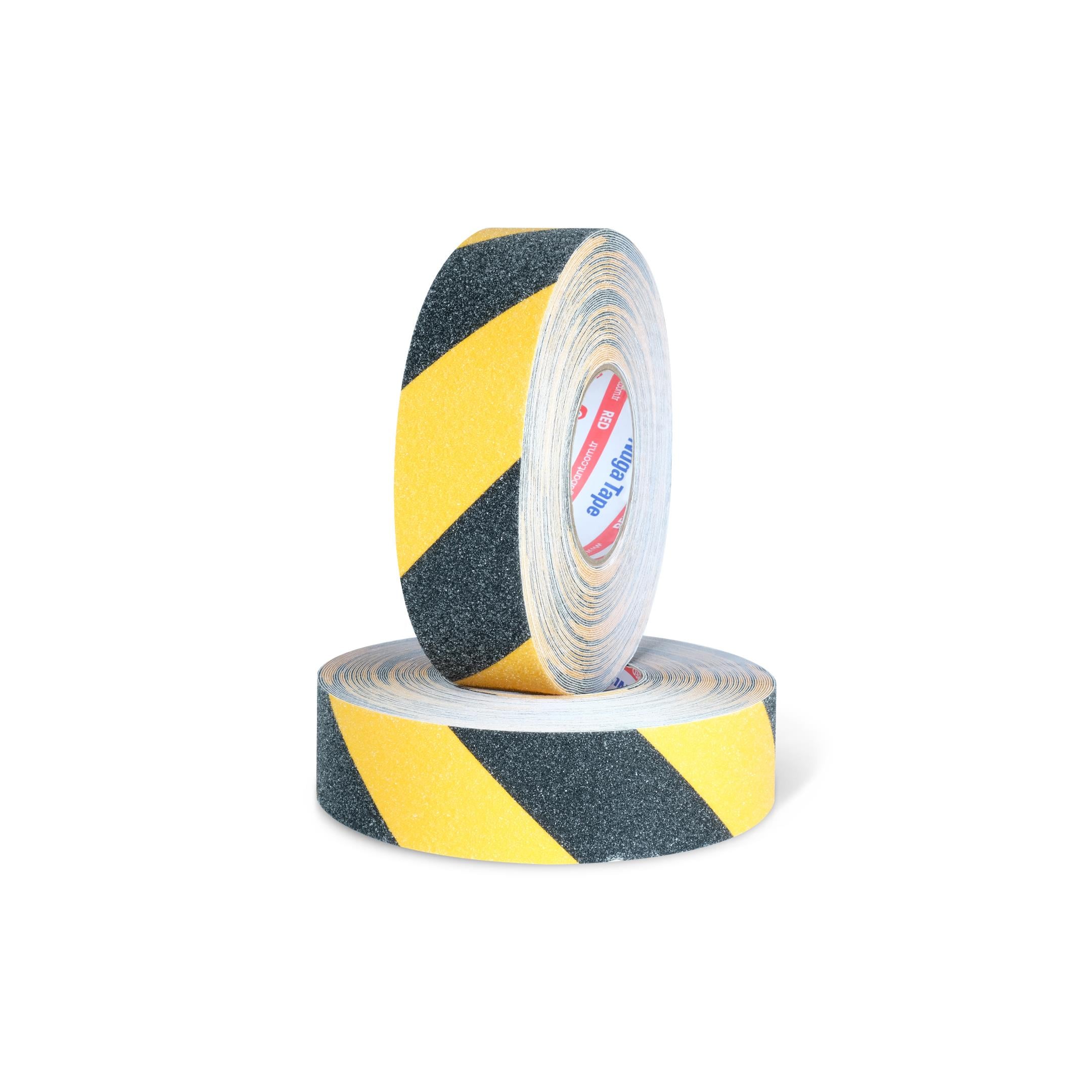 KAYDIRMAZ BANDI 50 MM X 25 MT SARI-SİYAH RENK 