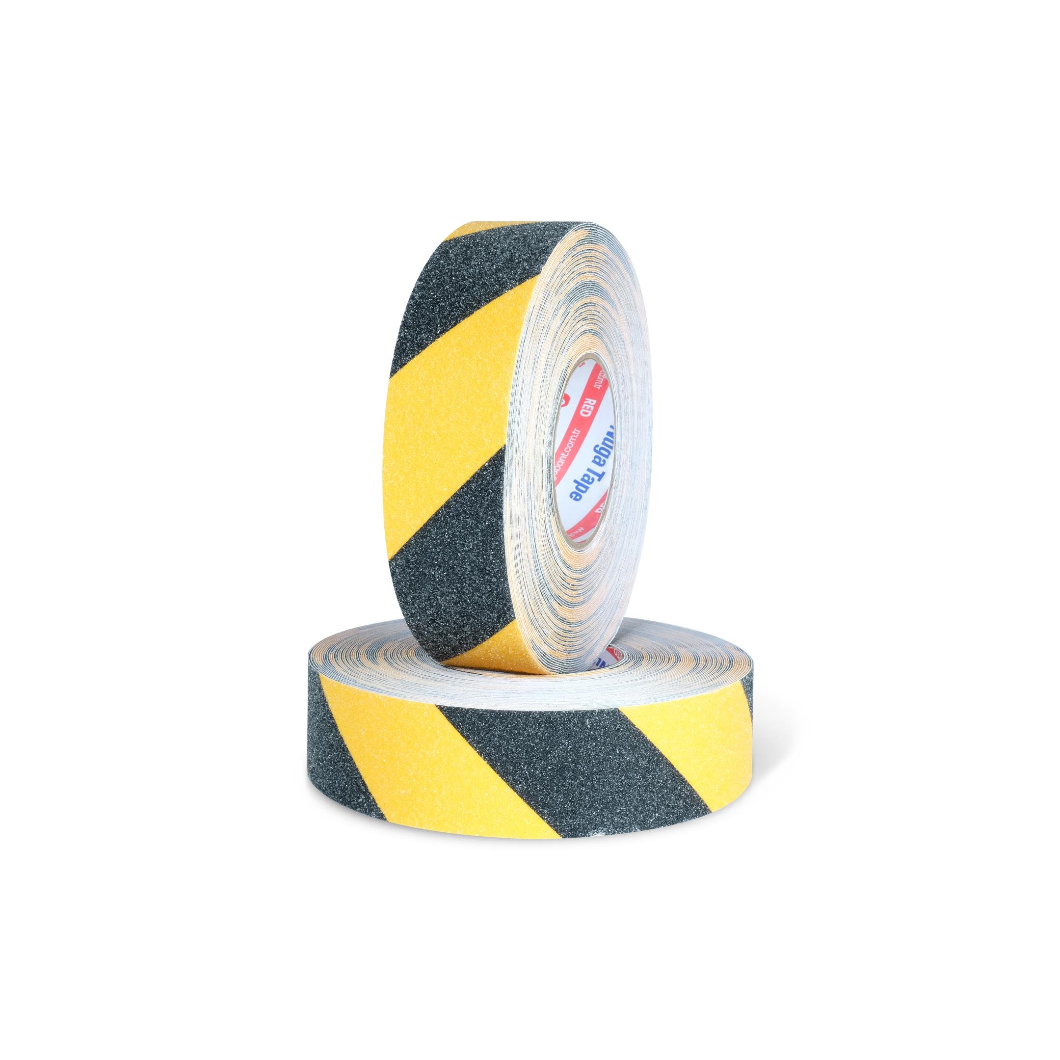 KAYDIRMAZ BANDI 50 MM X 25 MT SARI-SİYAH RENK 