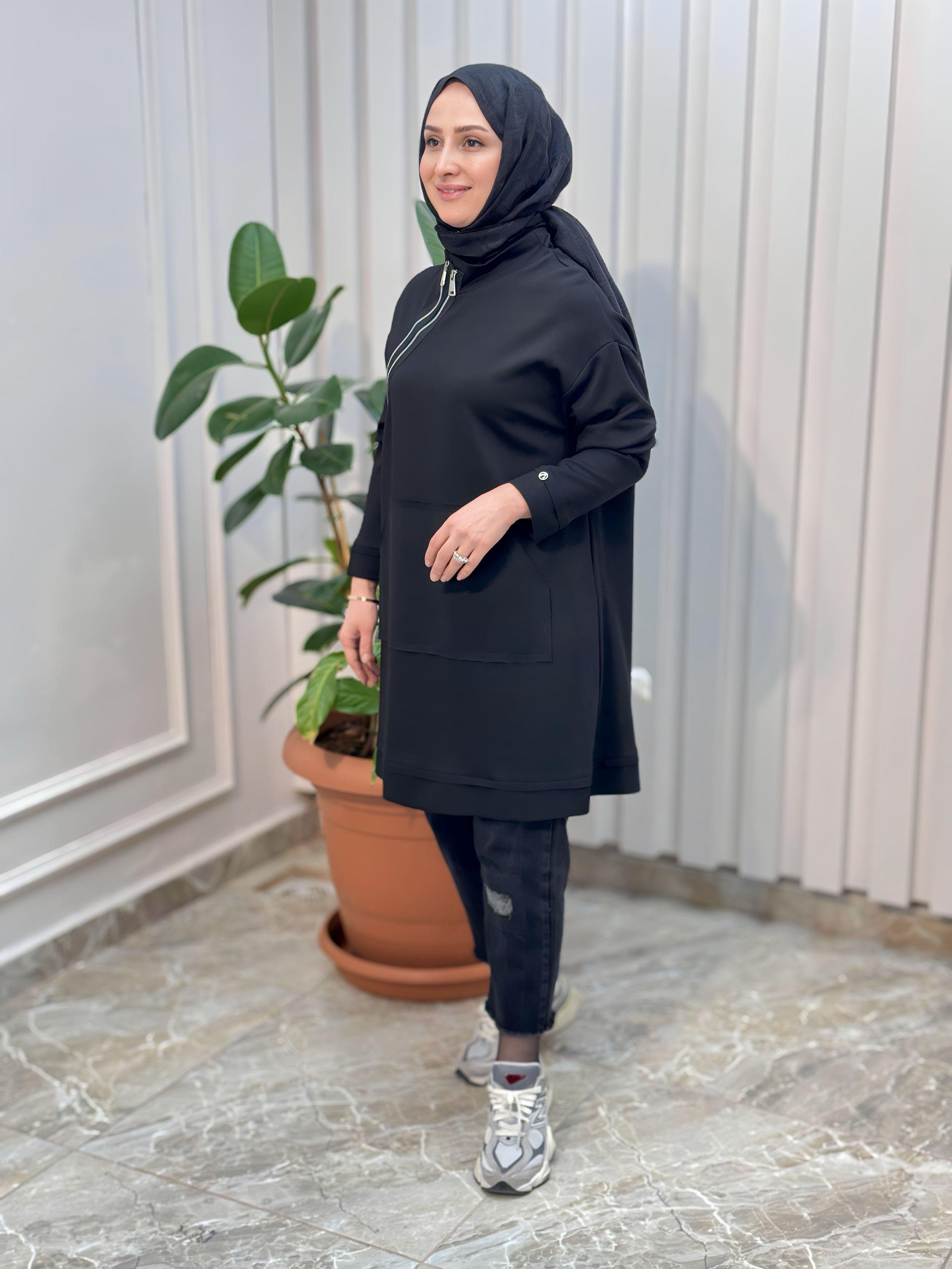 ARMİNE ÇAPRAZ FERMUAR DETAYLI TUNİK-24KT440 
