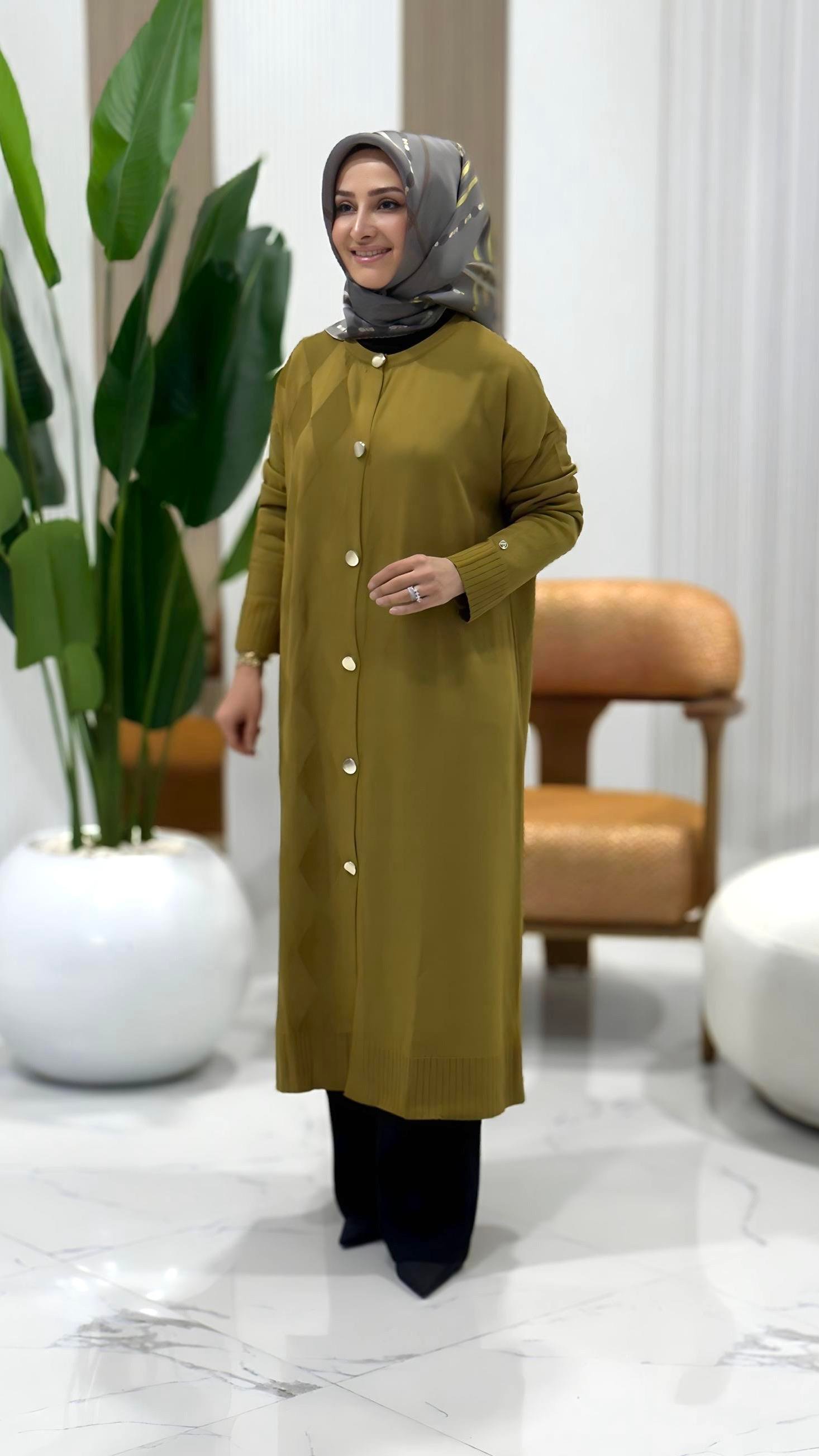 ARMİNE TREND BAKLAVA DESENLİ HIRKA - 25YTD4124