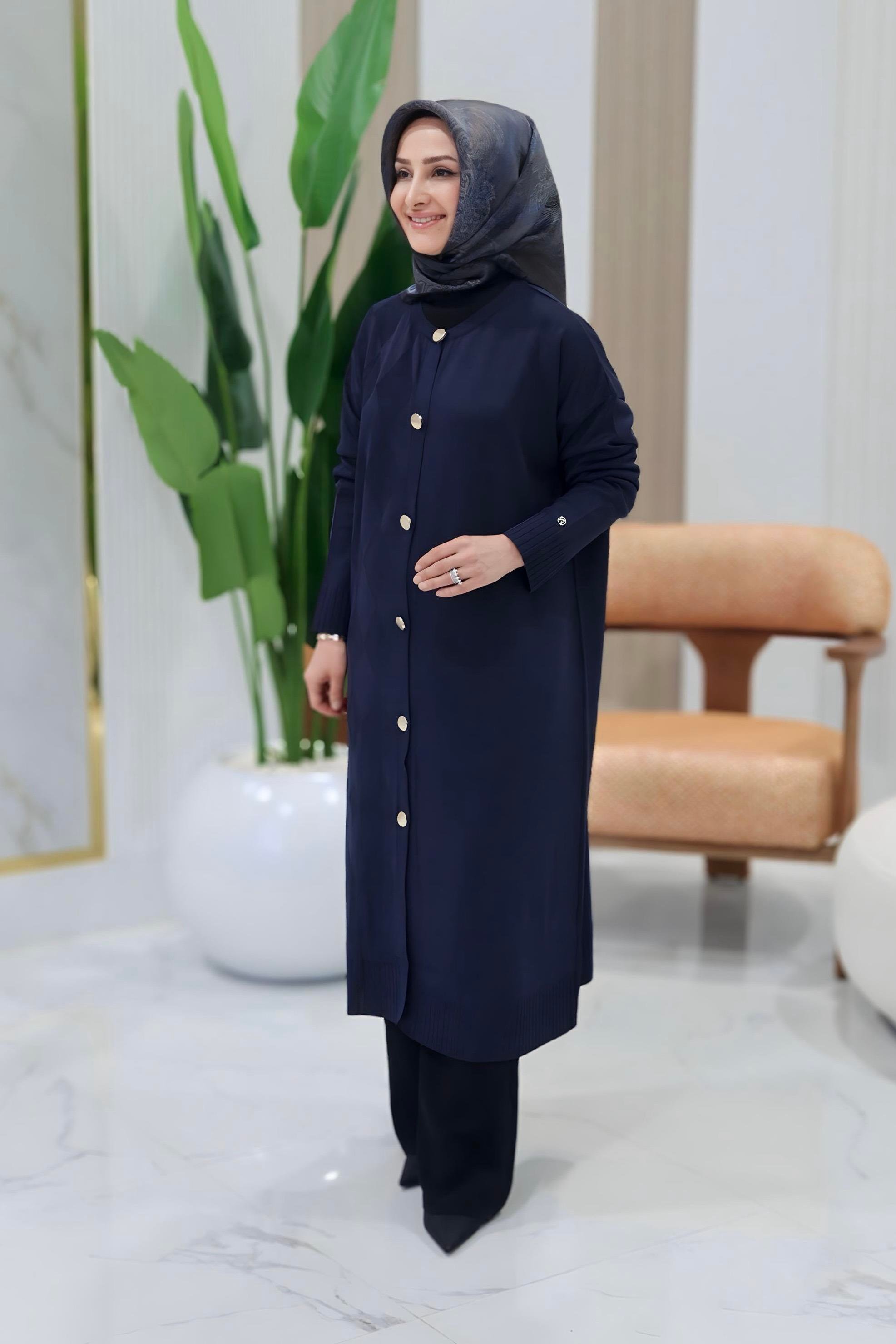ARMİNE TREND BAKLAVA DESENLİ HIRKA - 25YTD4124