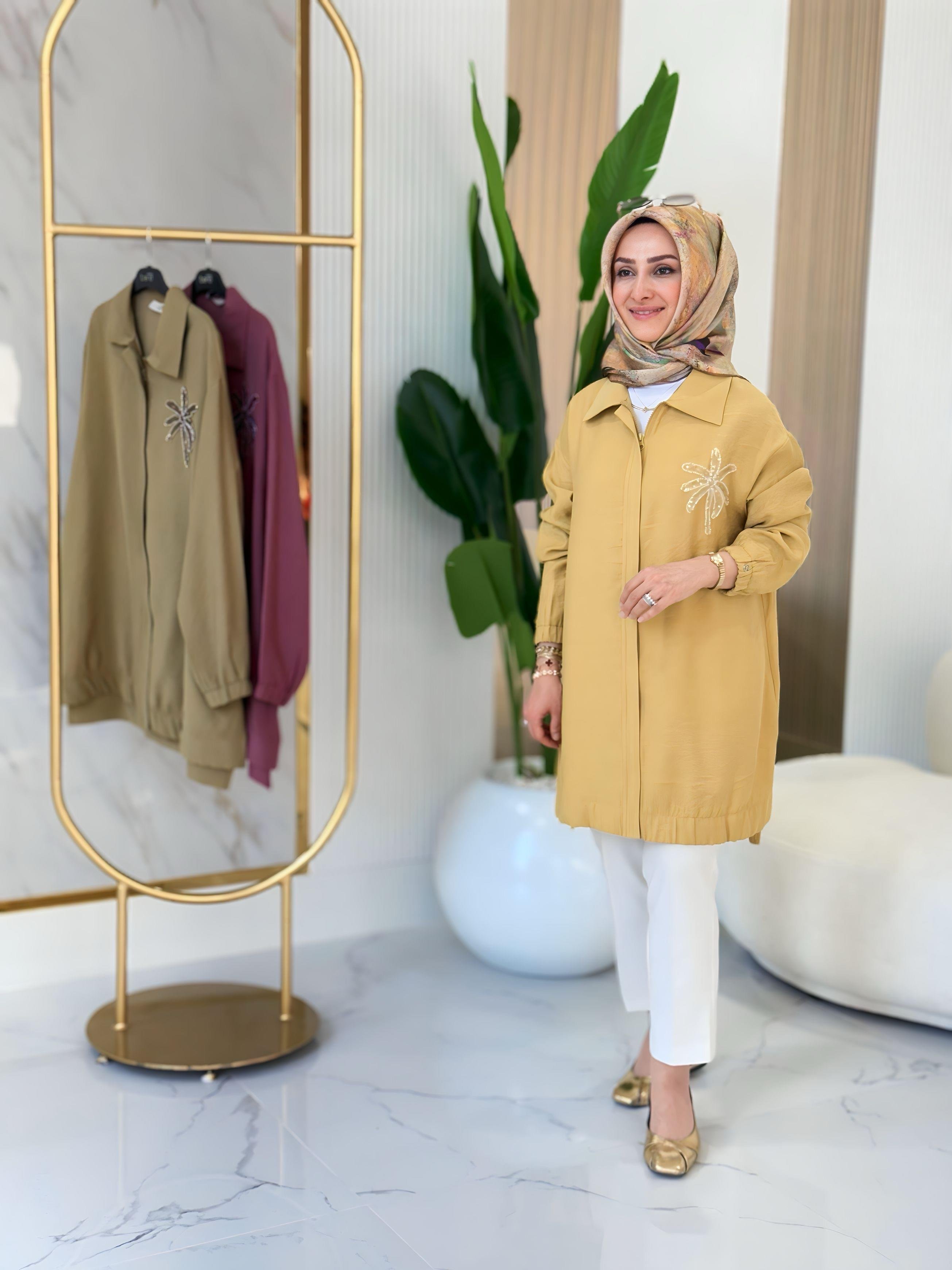 ARMİNE TREND ÇİÇEK PUL DETAYLI CEKET- 25YT466
