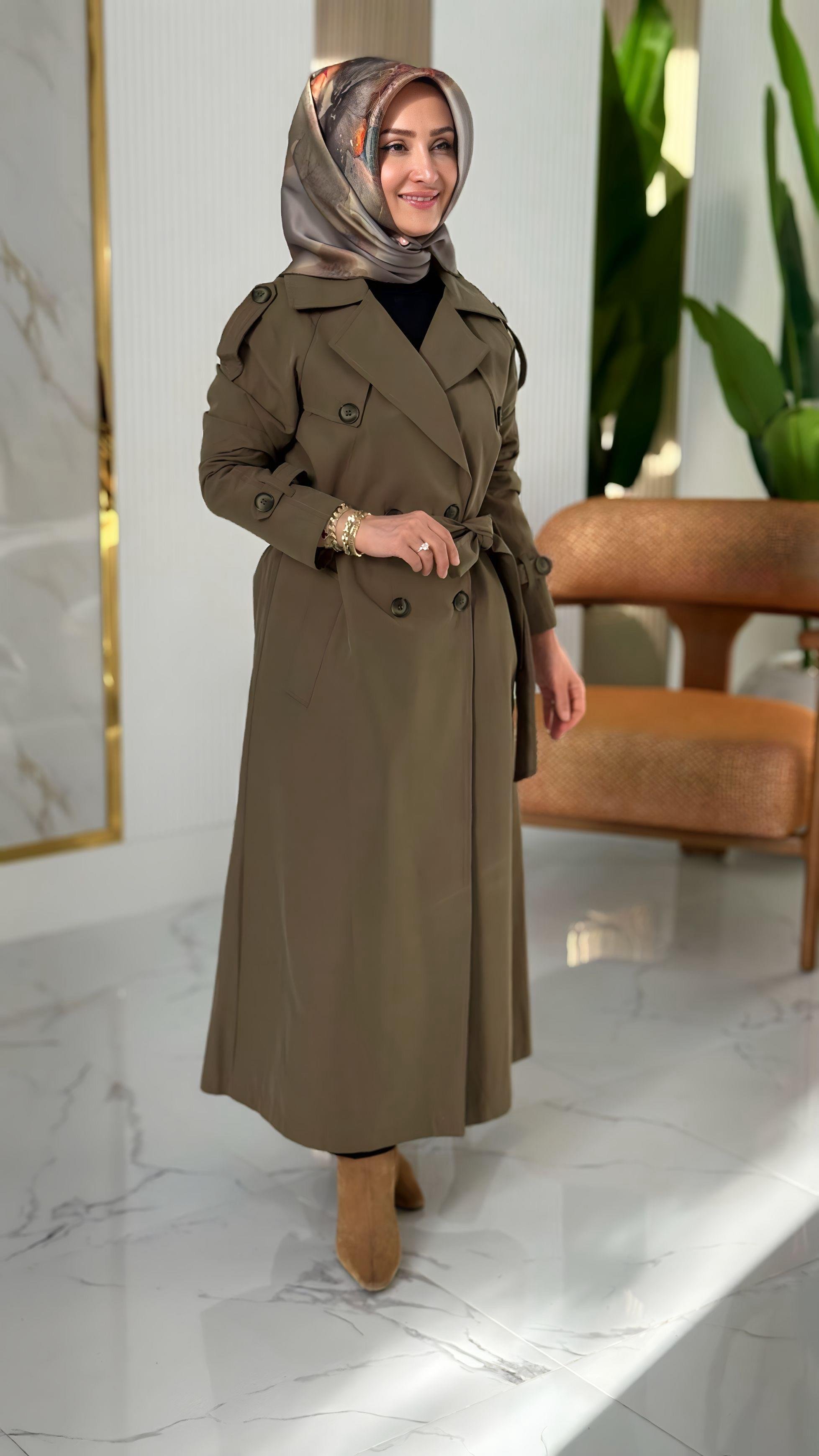 ARMİNE TREND ÇİFT DÜĞME DETAYLI TRENÇ - 25KT720