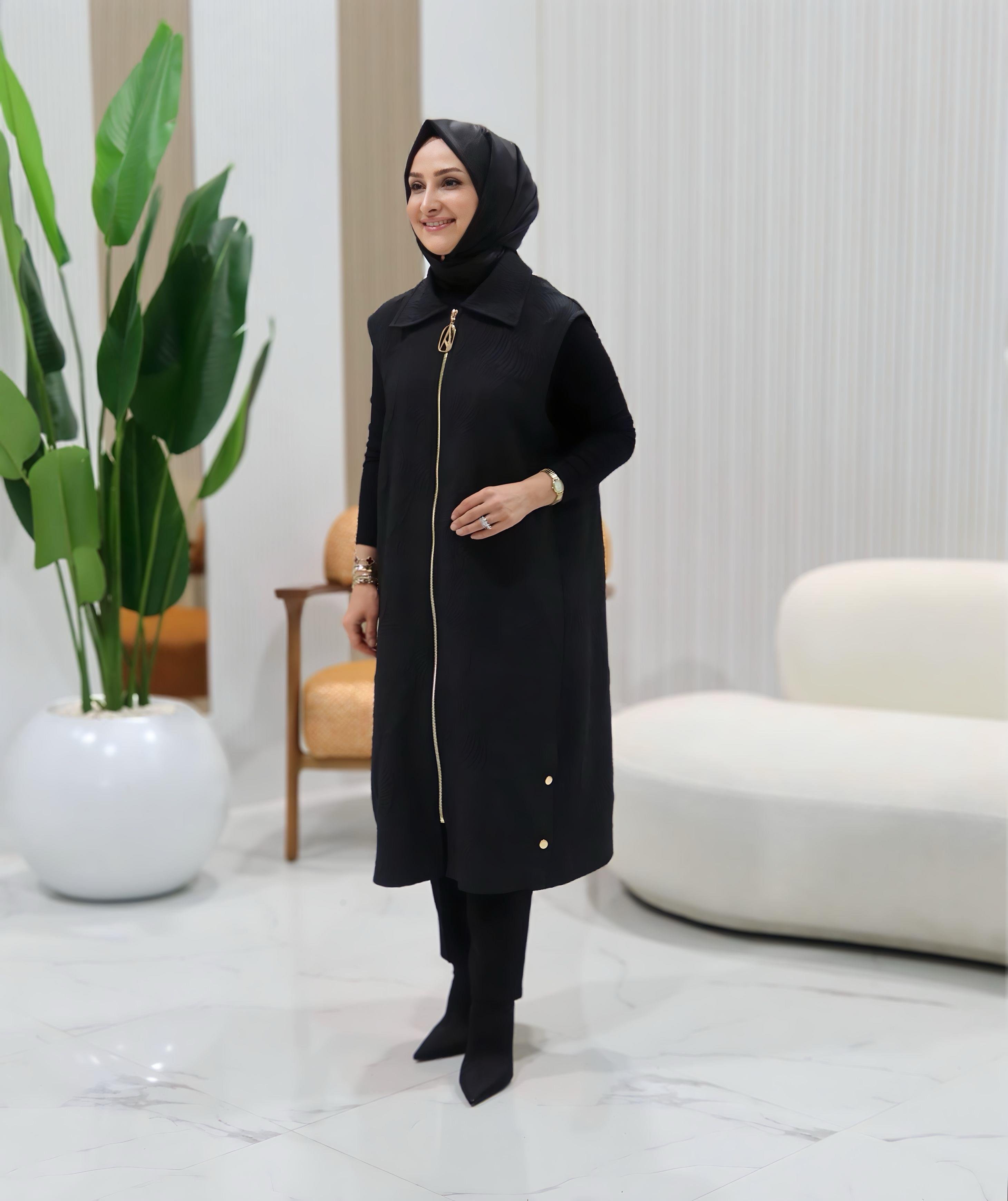 ARMİNE TREND KENDİNDEN KABARTMALI YELEK- 25KT526