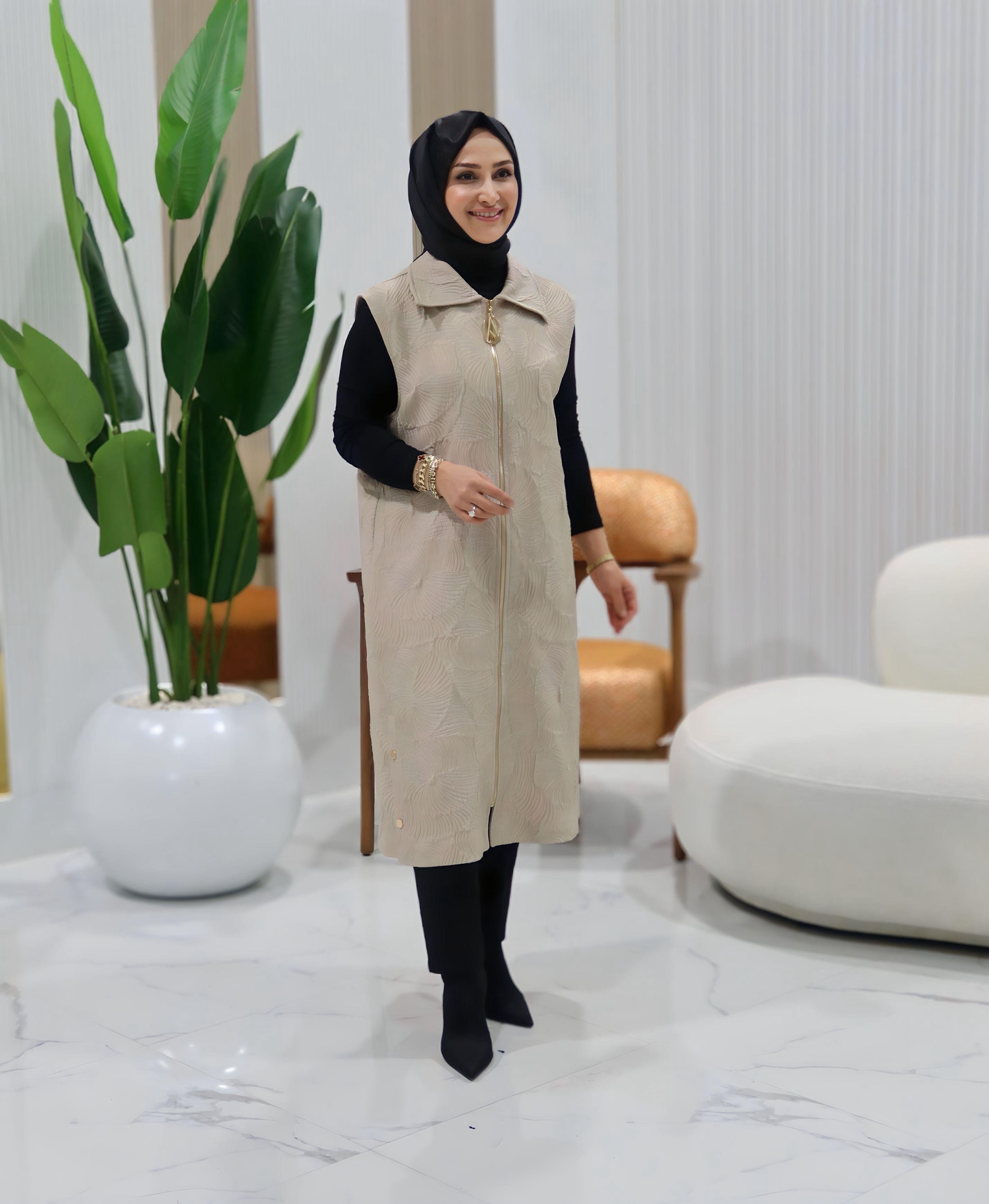 ARMİNE TREND KENDİNDEN KABARTMALI YELEK- 25KT526