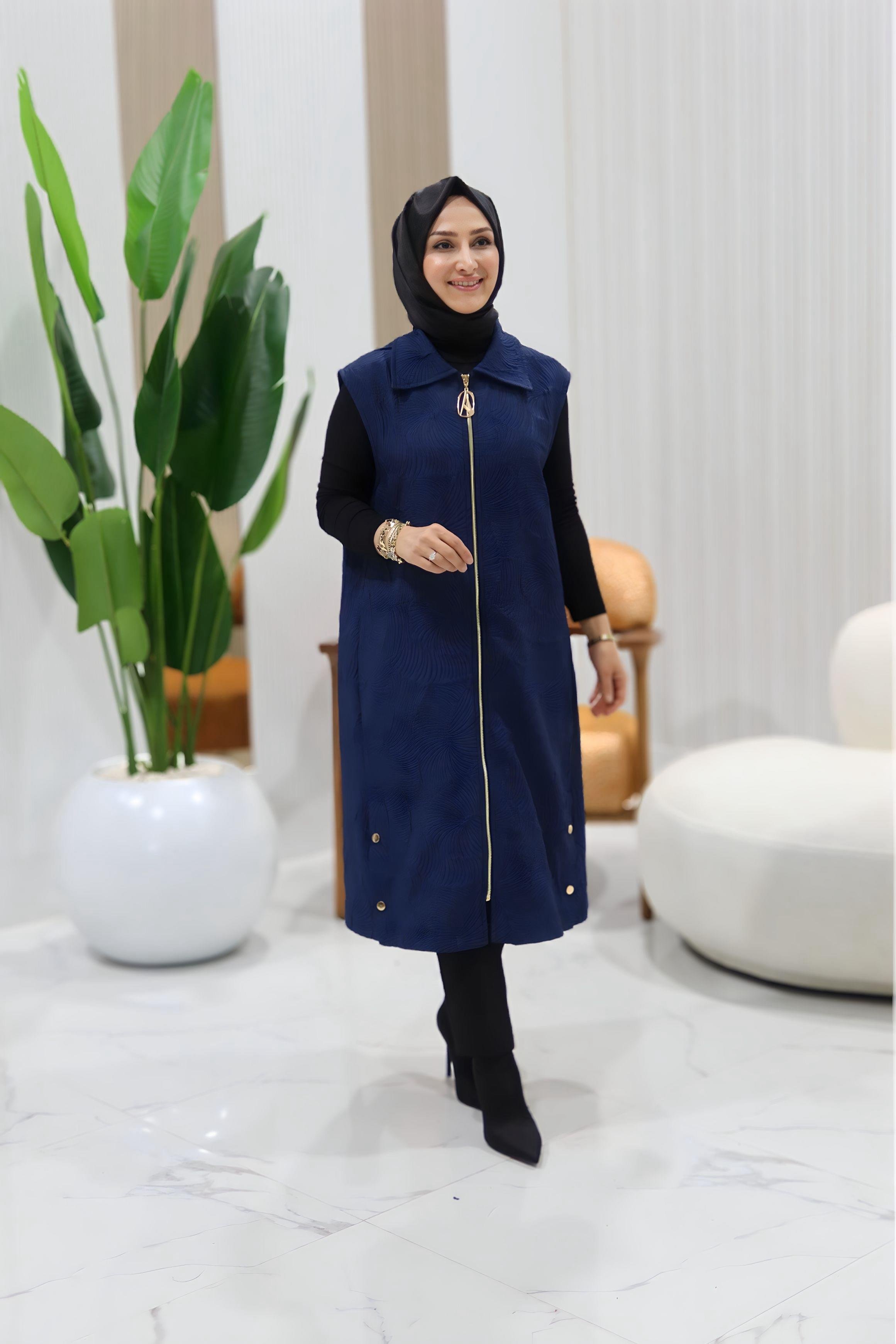 ARMİNE TREND KENDİNDEN KABARTMALI YELEK- 25KT526