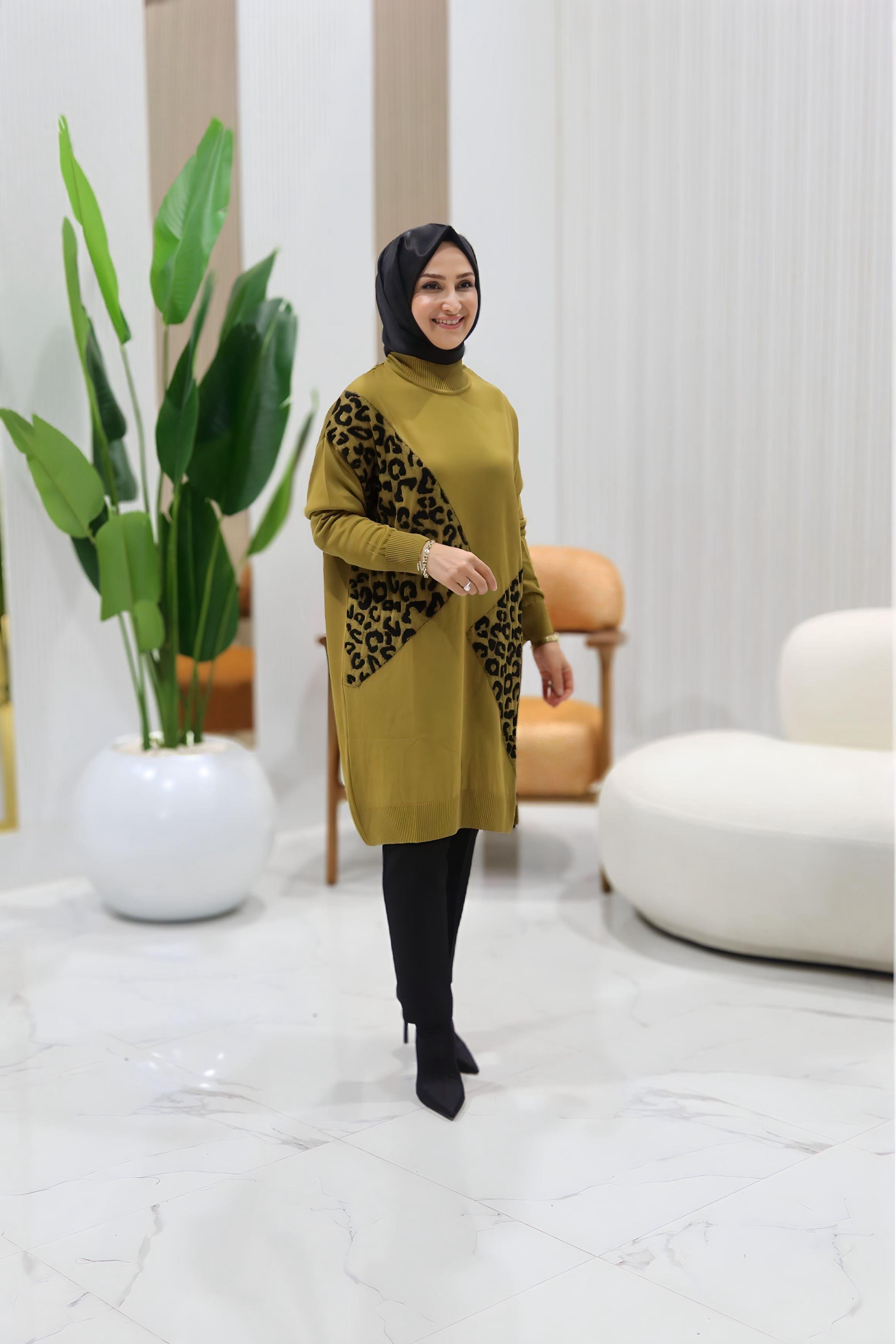 ARMİNE TREND LEOPAR DESEN TUNİK- 25YTD4109