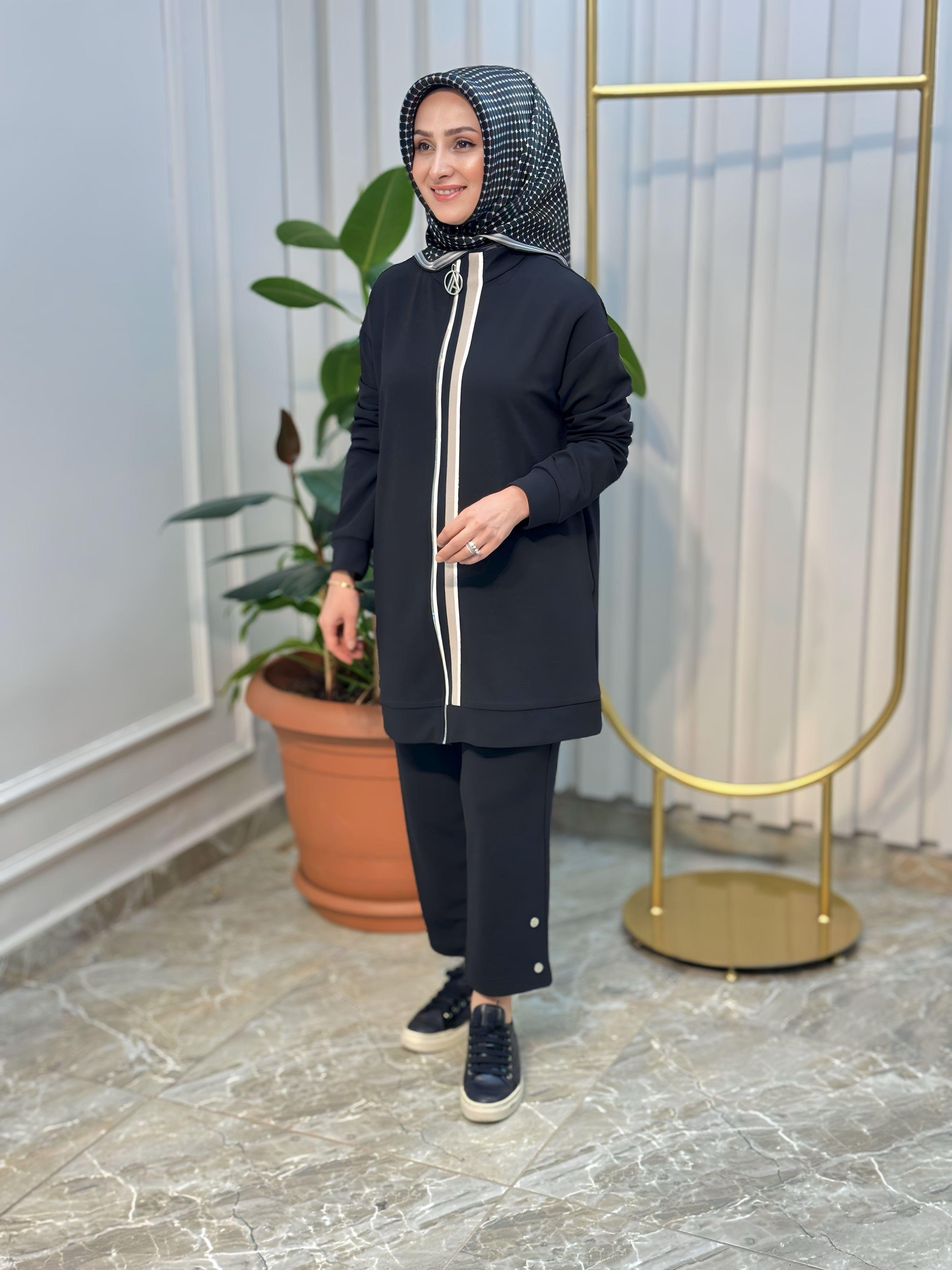 ARMİNE TREND ÖN ŞERİT DETAYLI PANTOLONLU TAKIM 25YT633
