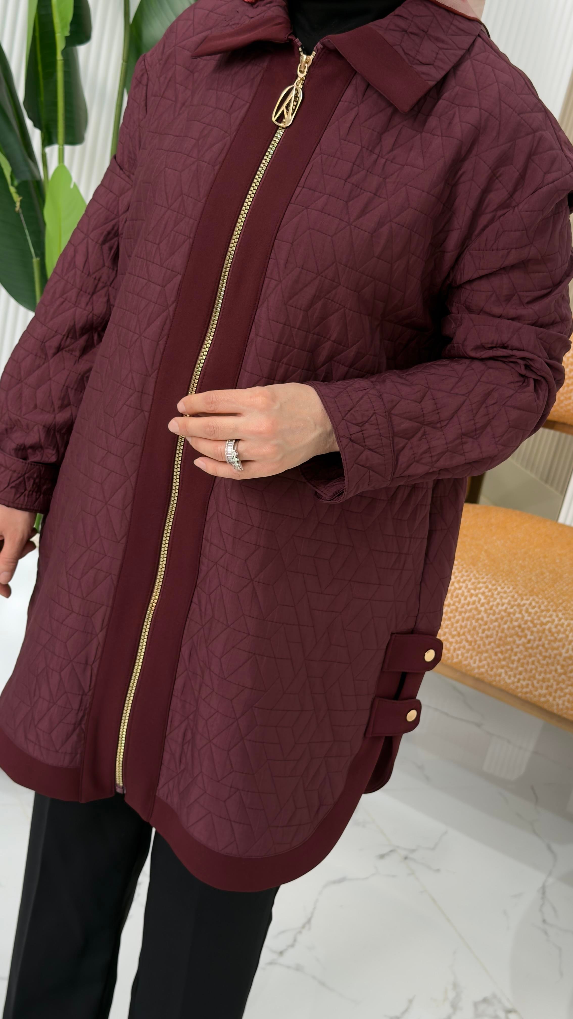 ARMİNE TREND OVAL KESİM FERMUARLI KAP VİŞNE - 25KT413