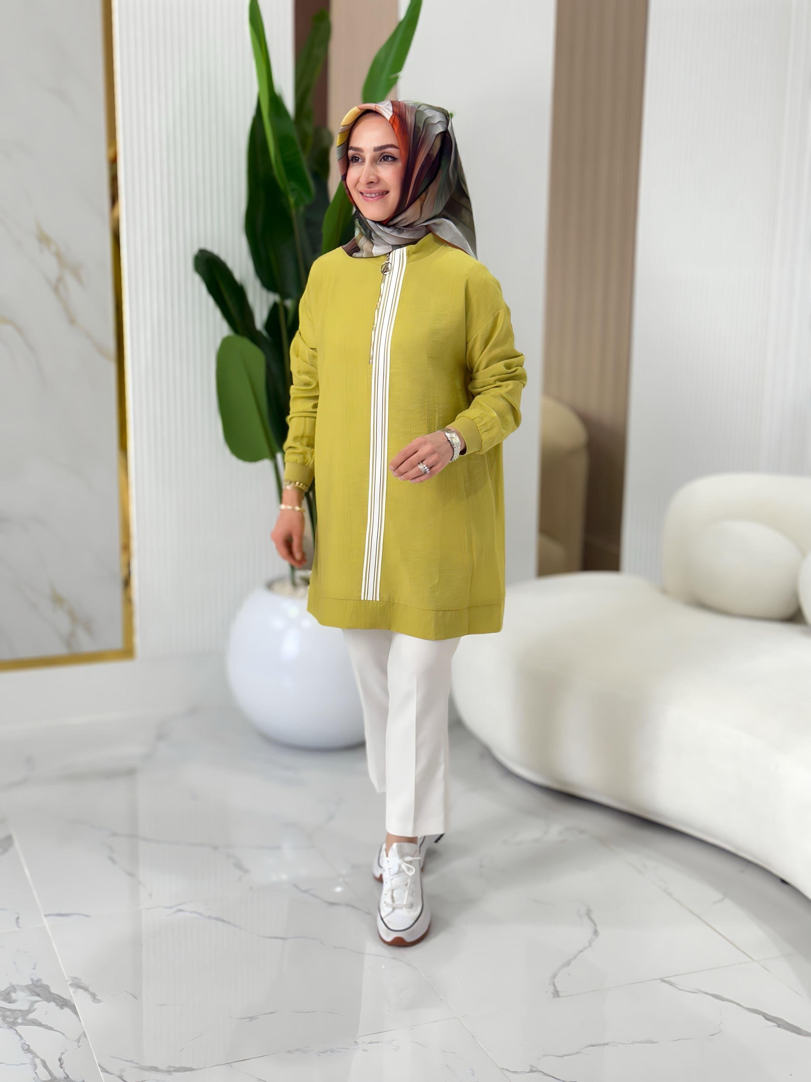 ARMİNE TREND ŞERİT BİYE DETAYLI TUNİK- 25YT4139