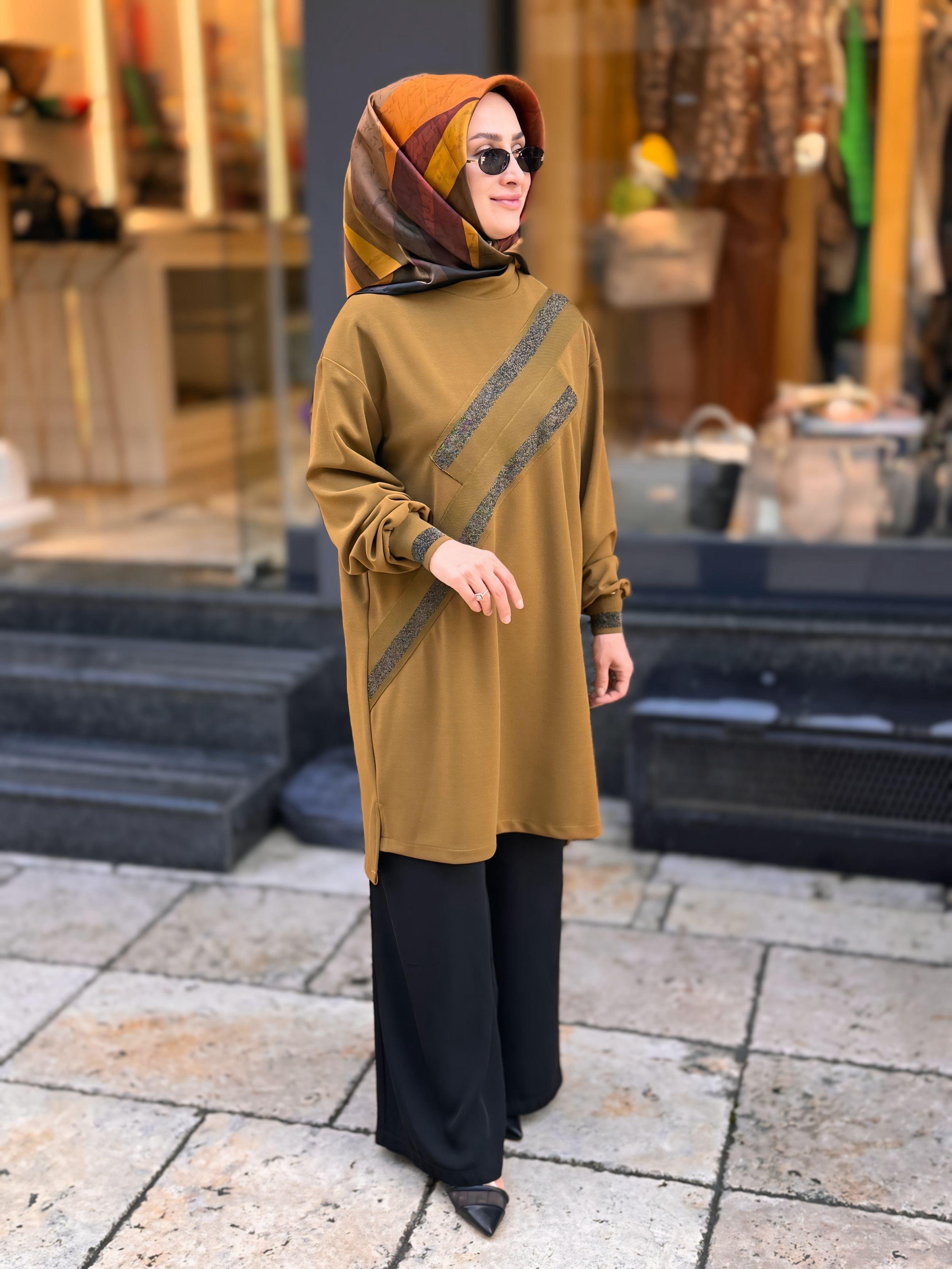ARMİNE TREND SİM ŞERİTLİ TUNİK 24KT418