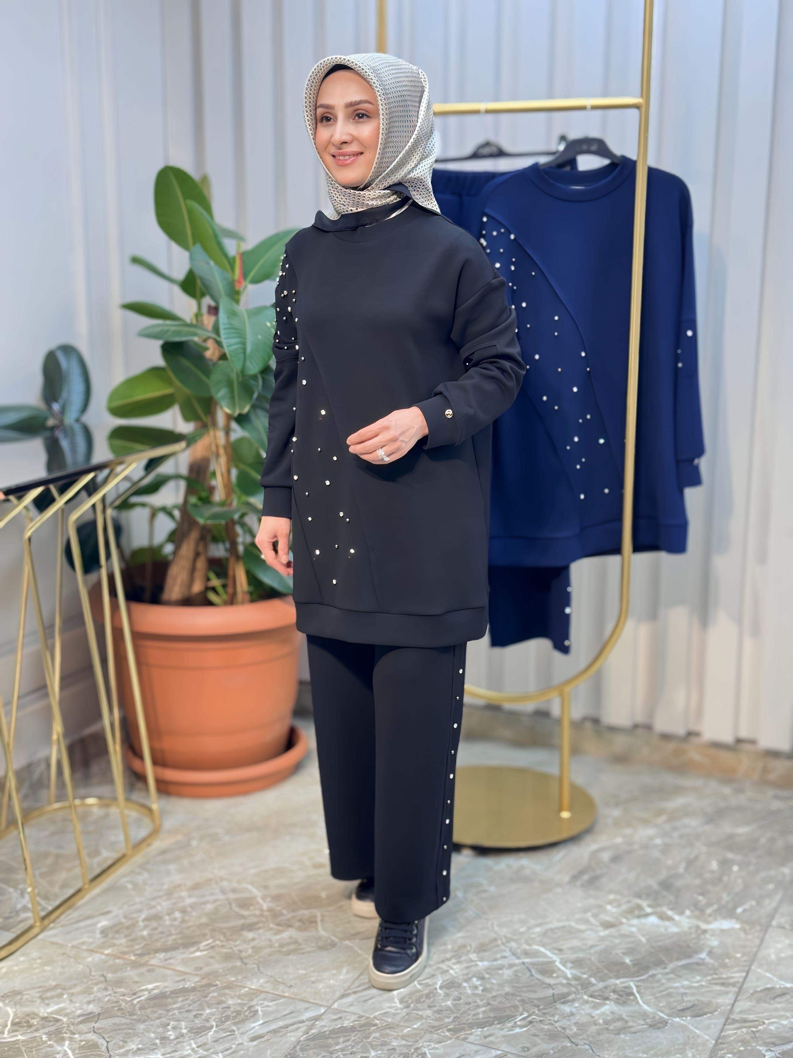 ARMİNE TREND TAŞ DETAYLI PANTOLONLU TAKIM - 25YT637