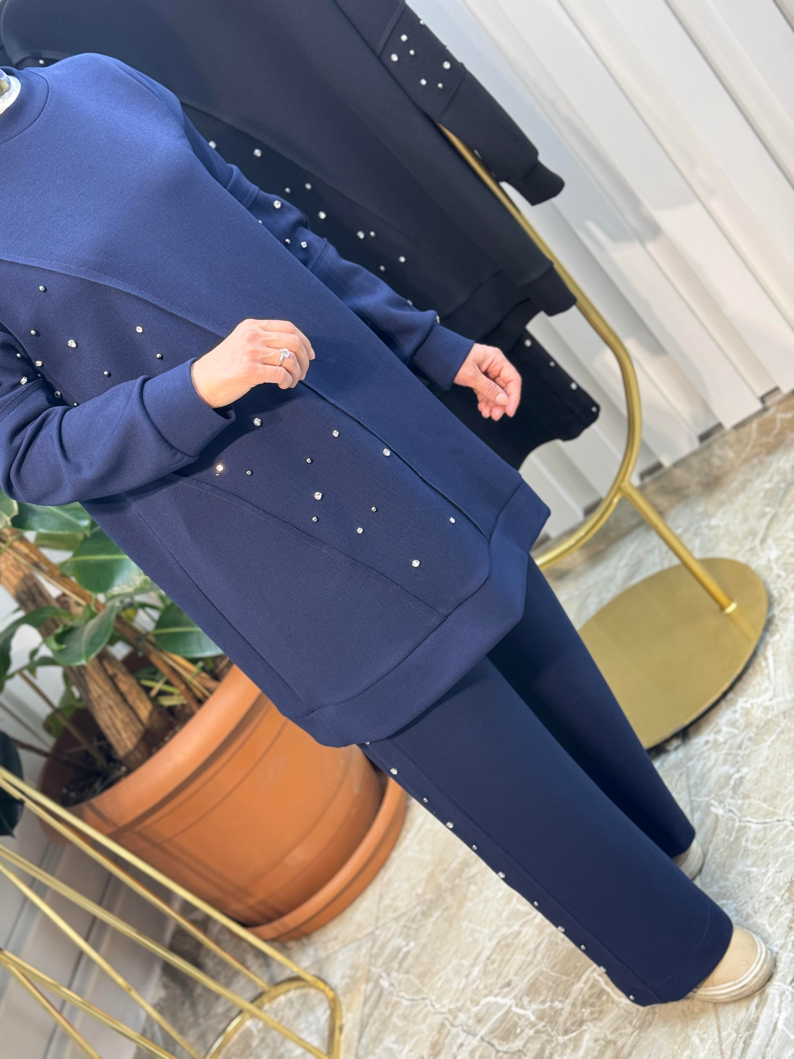 ARMİNE TREND TAŞ DETAYLI PANTOLONLU TAKIM - 25YT637