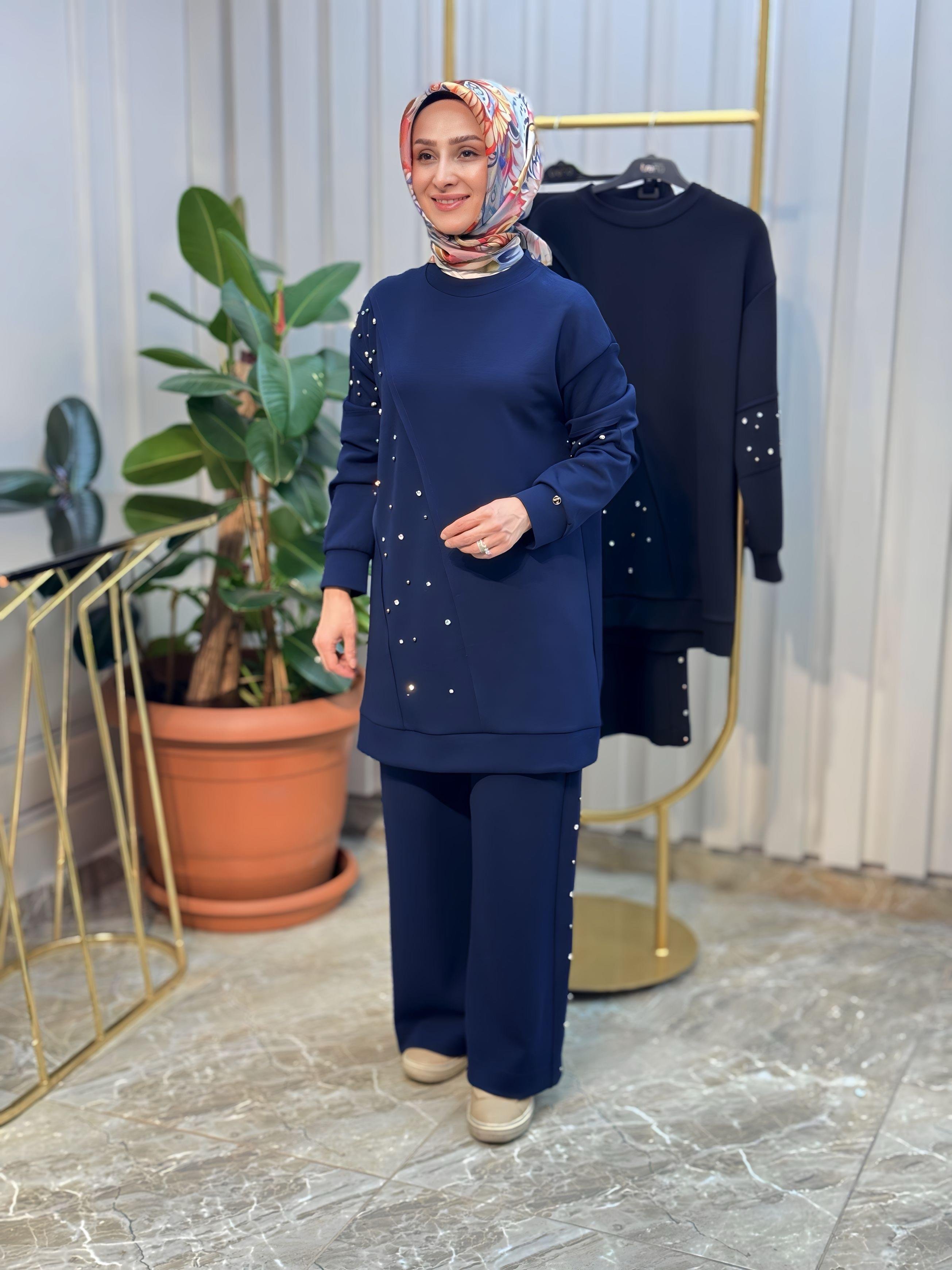 ARMİNE TREND TAŞ DETAYLI PANTOLONLU TAKIM - 25YT637