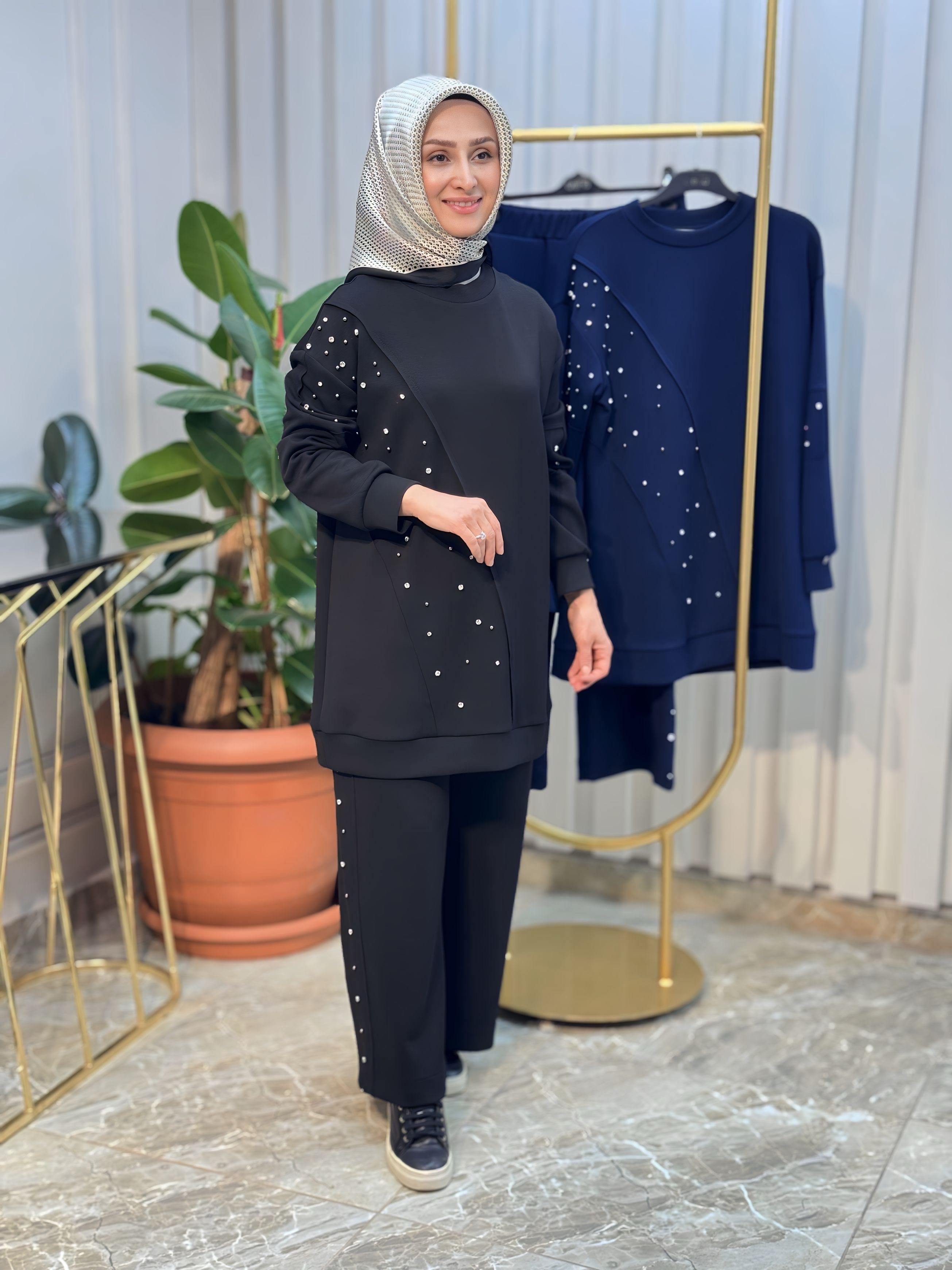 ARMİNE TREND TAŞ DETAYLI PANTOLONLU TAKIM - 25YT637