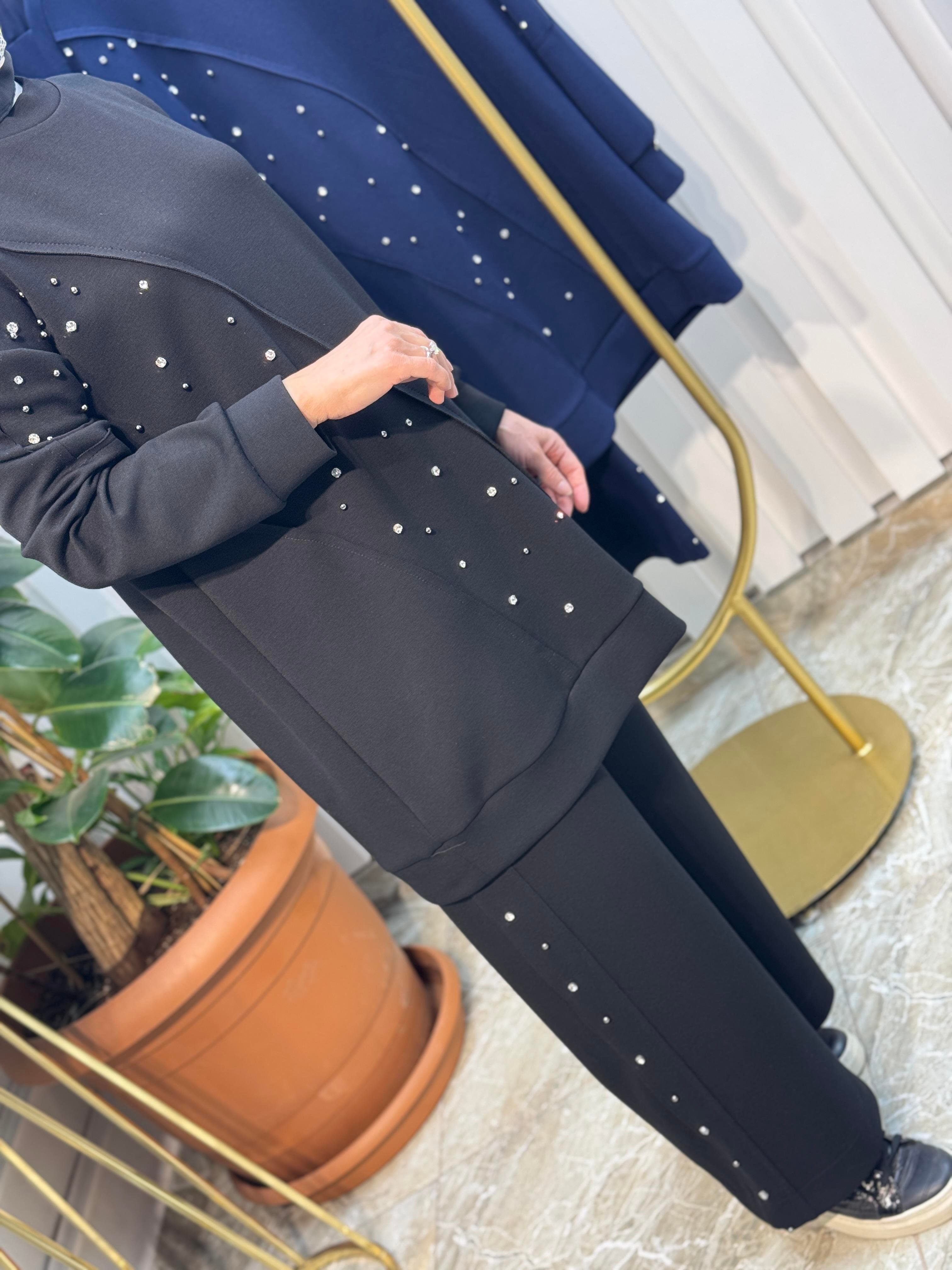 ARMİNE TREND TAŞ DETAYLI PANTOLONLU TAKIM - 25YT637
