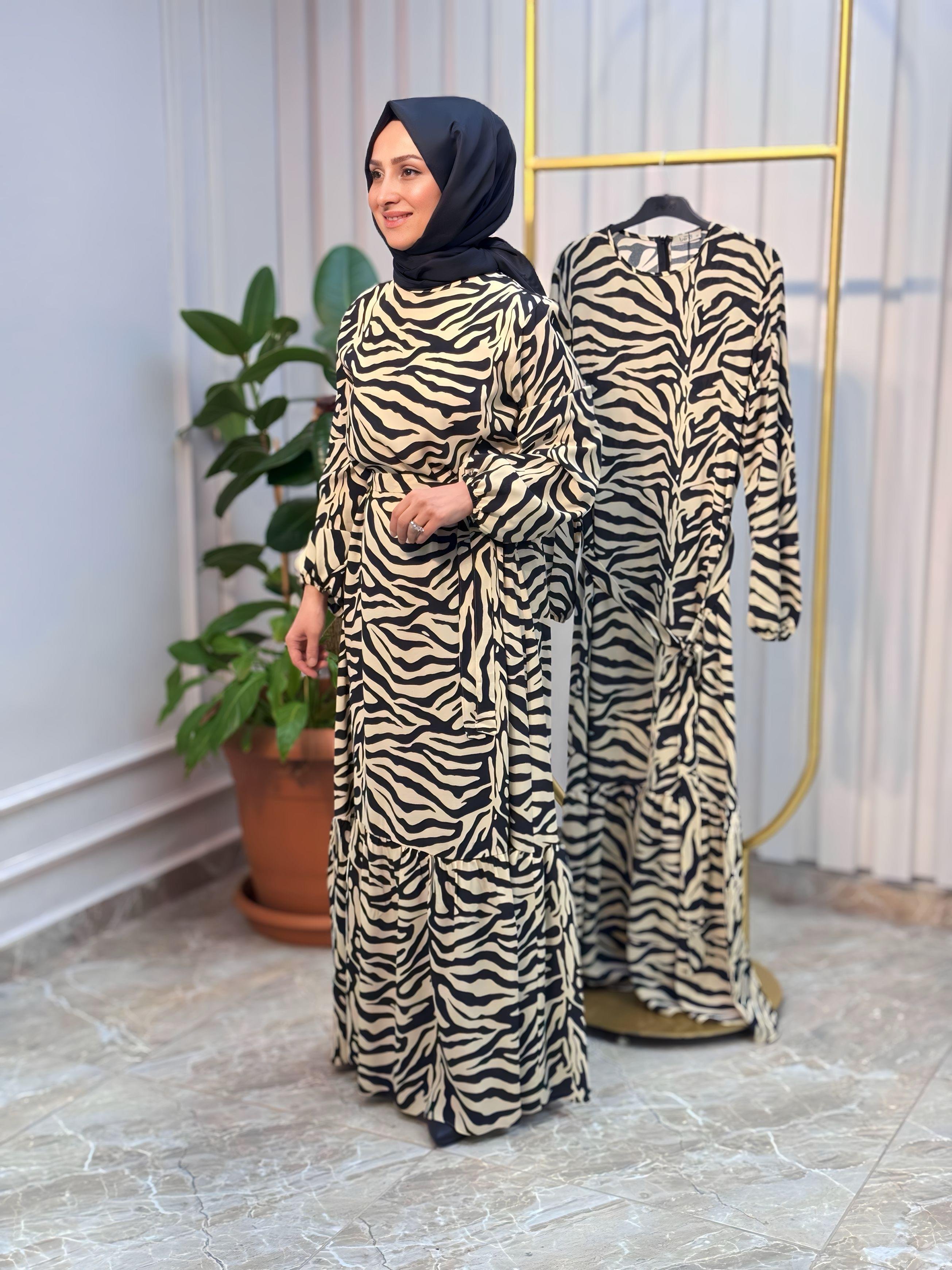ARMİNE TREND ZEBRA ELBİSE - 25YT928