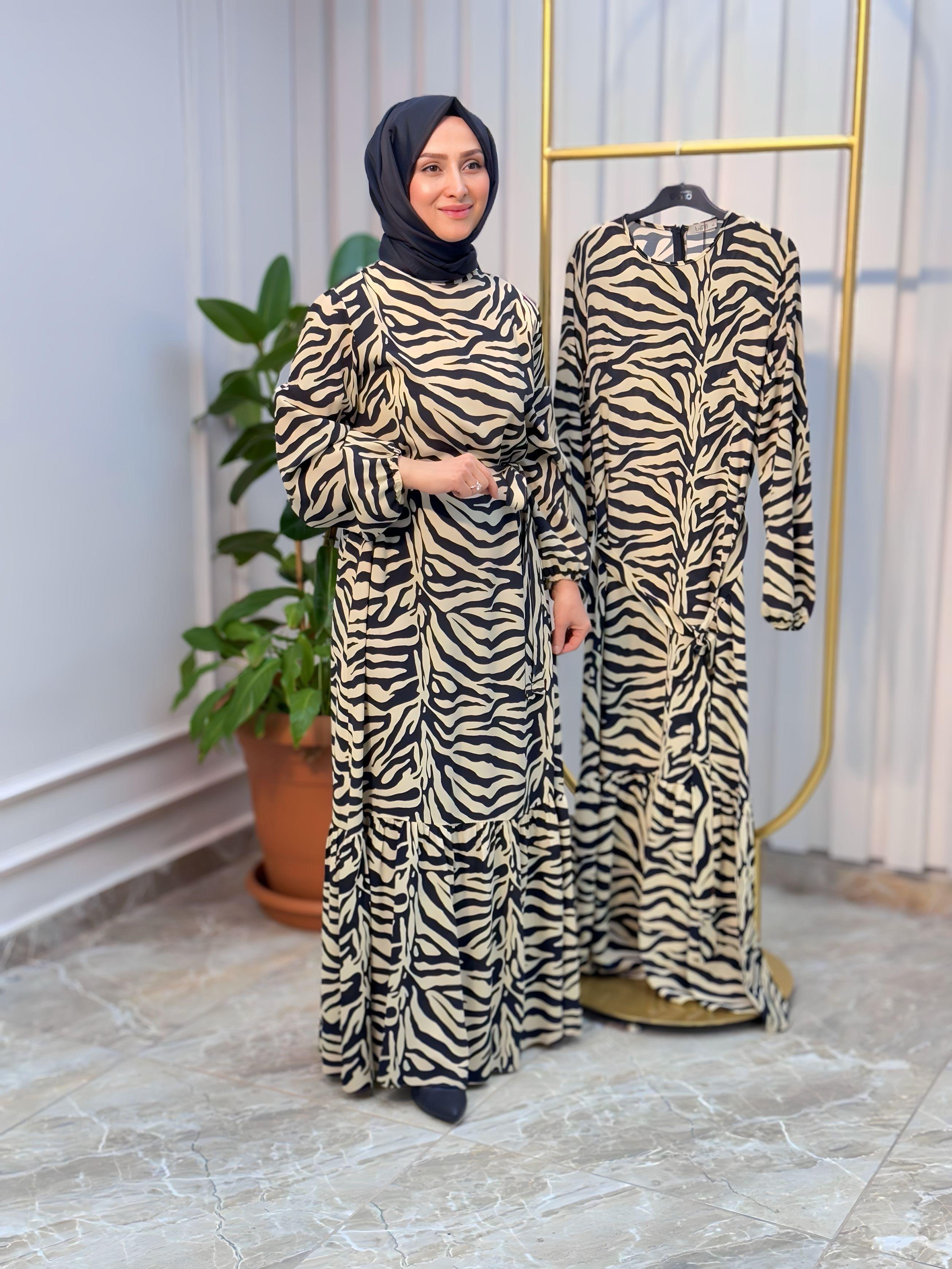 ARMİNE TREND ZEBRA ELBİSE - 25YT928