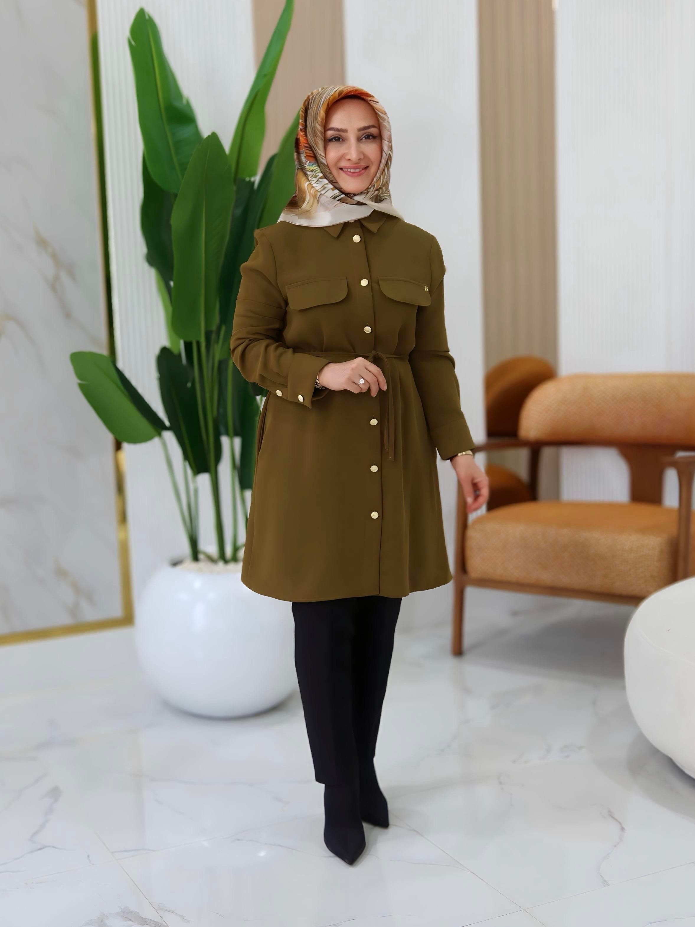 BELLİ PELERİN DETAYLI TUNİK- 25K4001