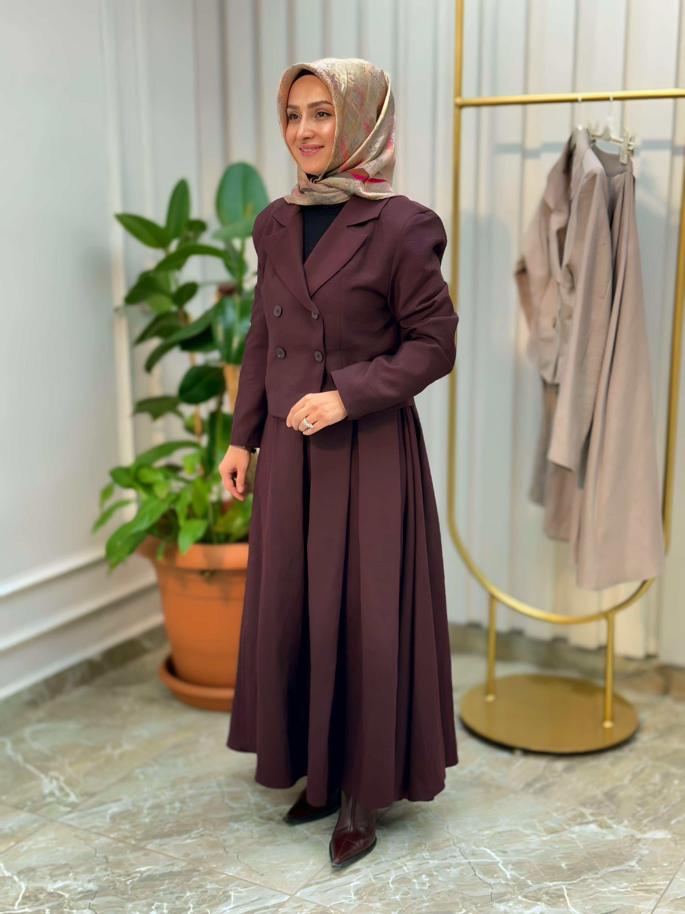 CEKETLİ ETEGİ PLİSELİ İKİLİ TAKIM - 20635