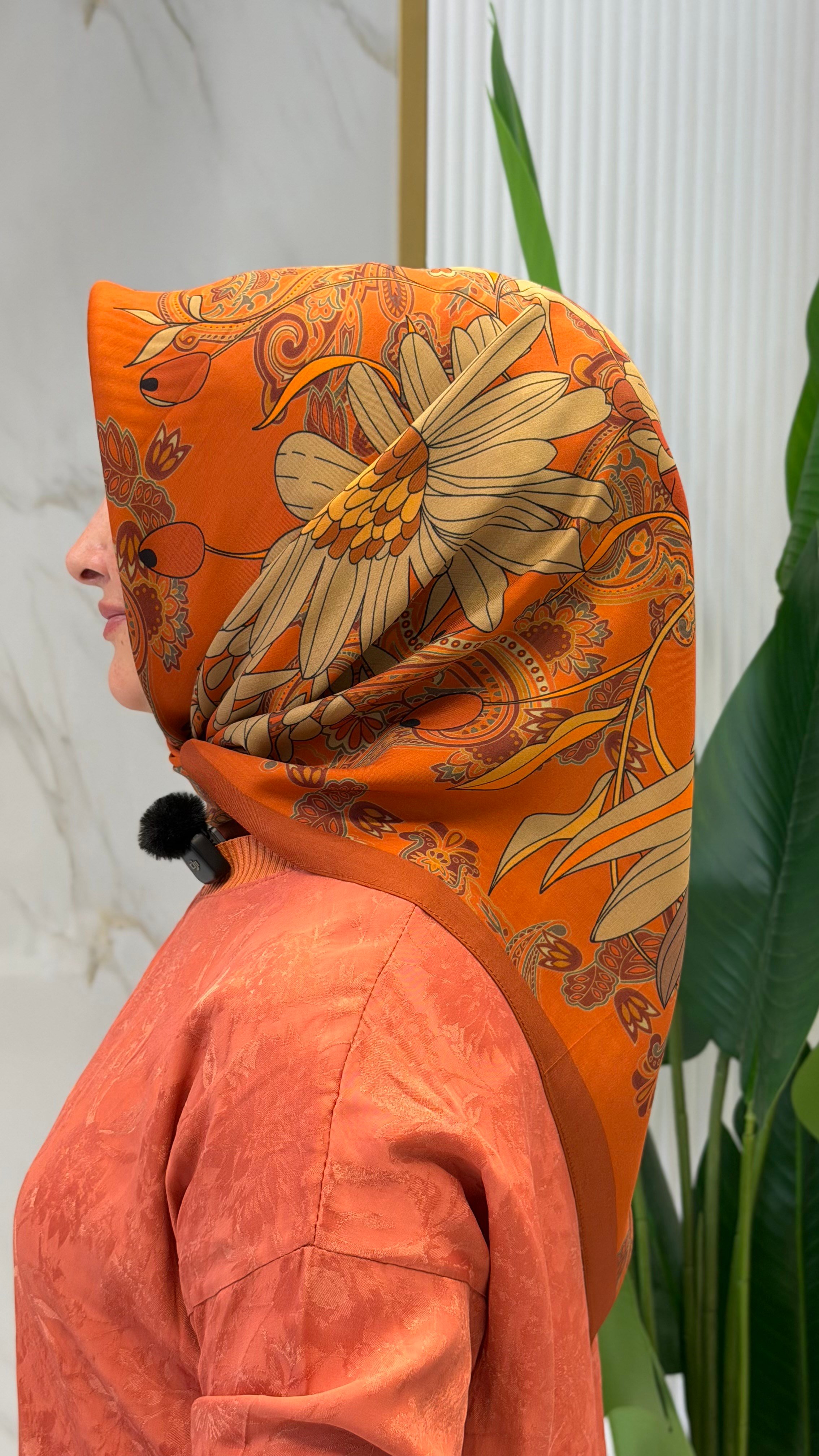 ED SCARF VİSKON FLOŞ EŞARP KİREMİT- ED0013