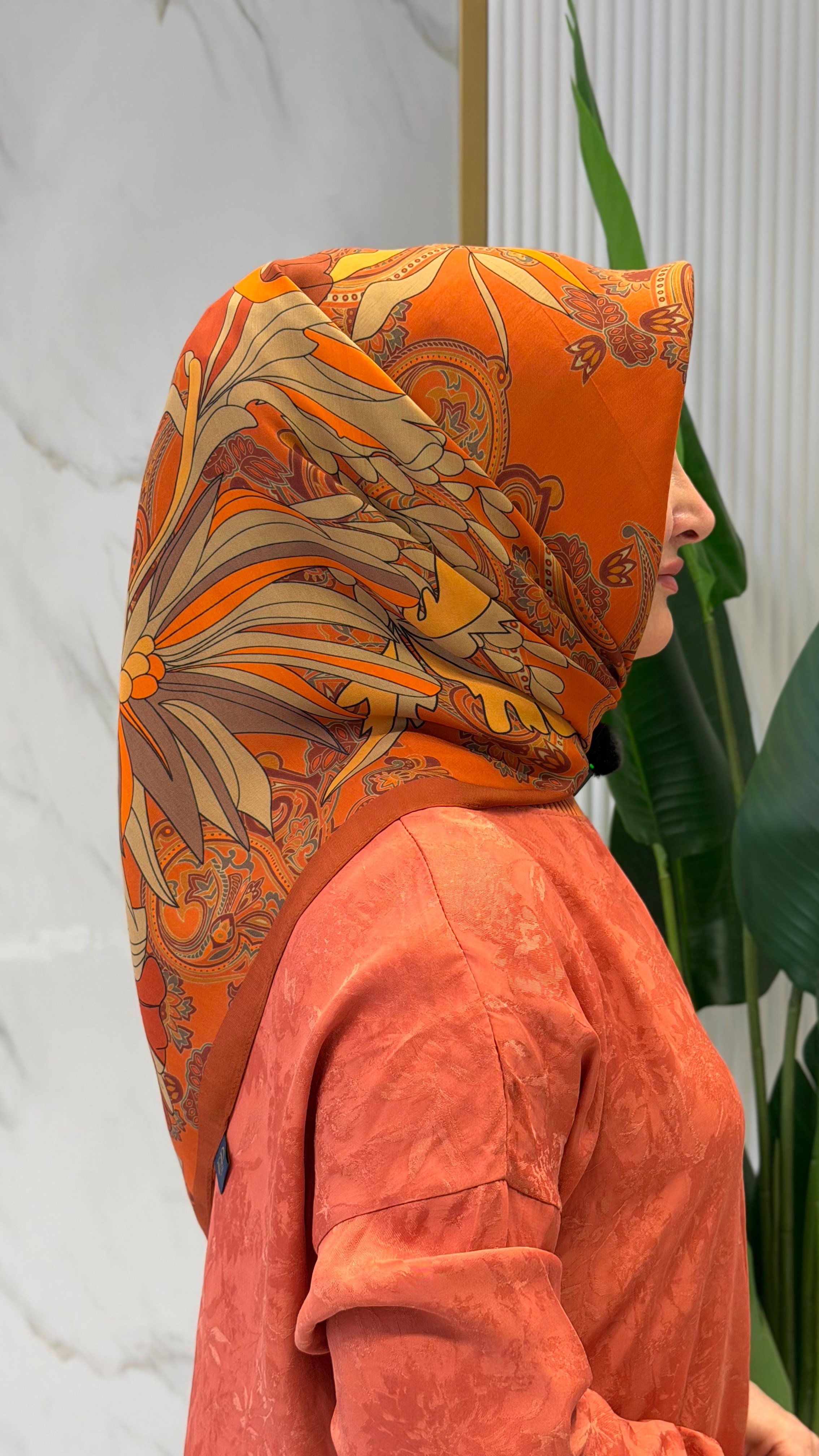 ED SCARF VİSKON FLOŞ EŞARP KİREMİT- ED0013