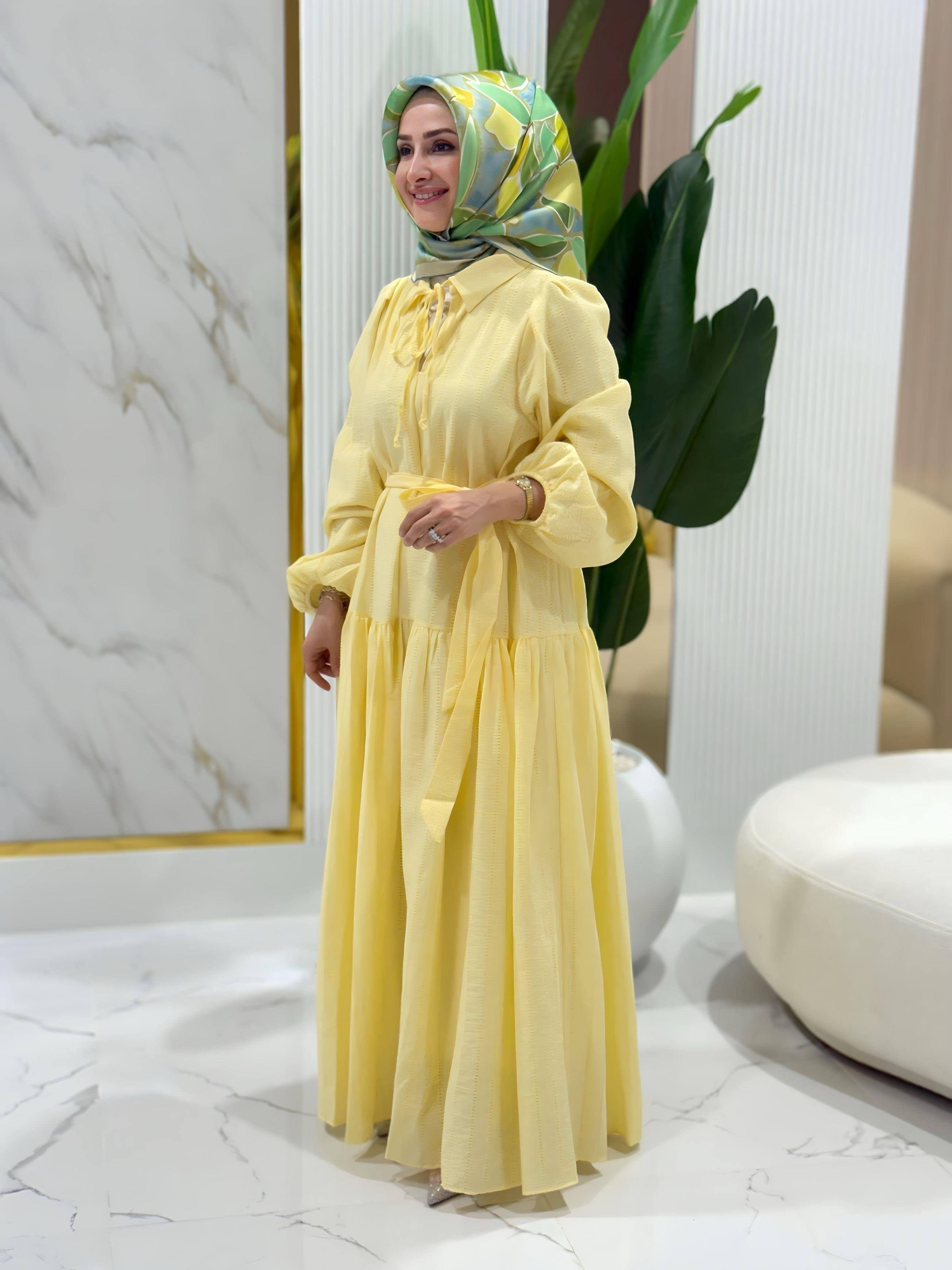 FIRFIR DETAYLI ELBİSE- 12628