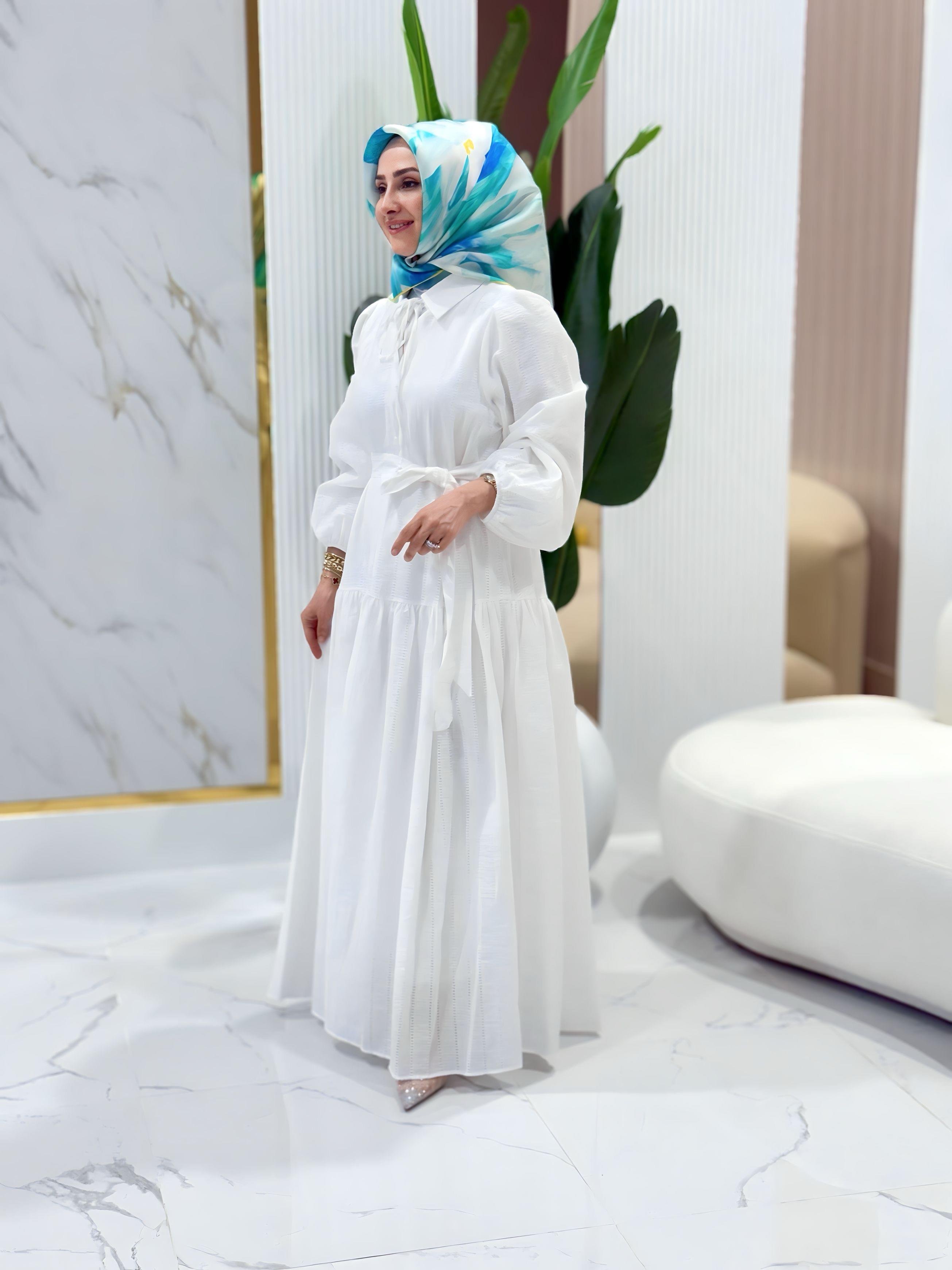 FIRFIR DETAYLI ELBİSE- 12628