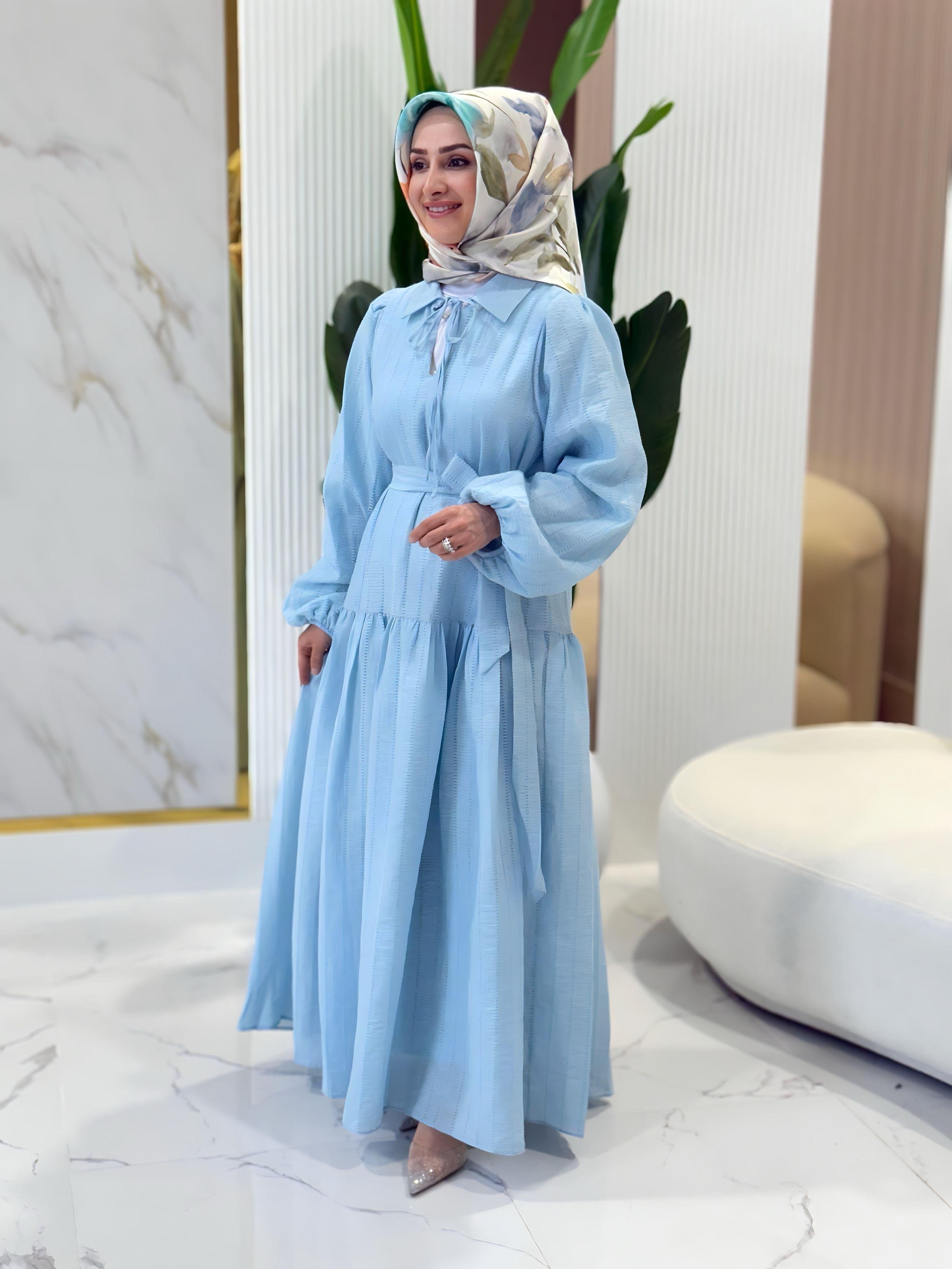 FIRFIR DETAYLI ELBİSE- 12628