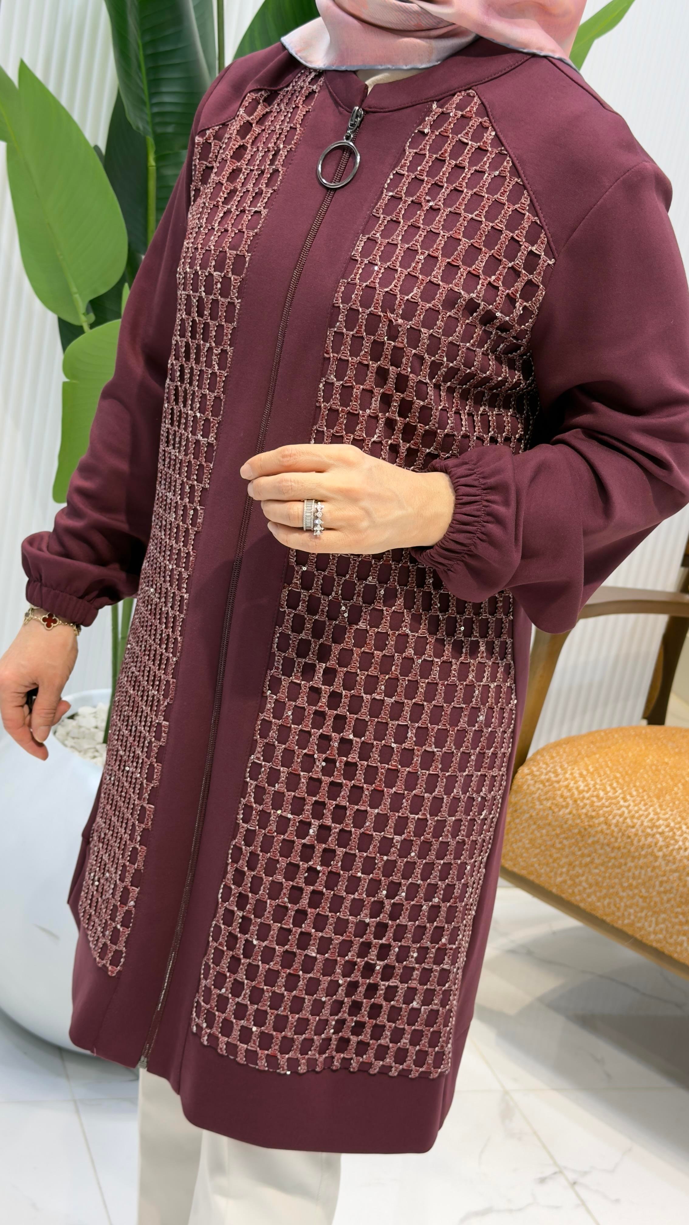 HAYA FİLE CEKET BORDO-A1651