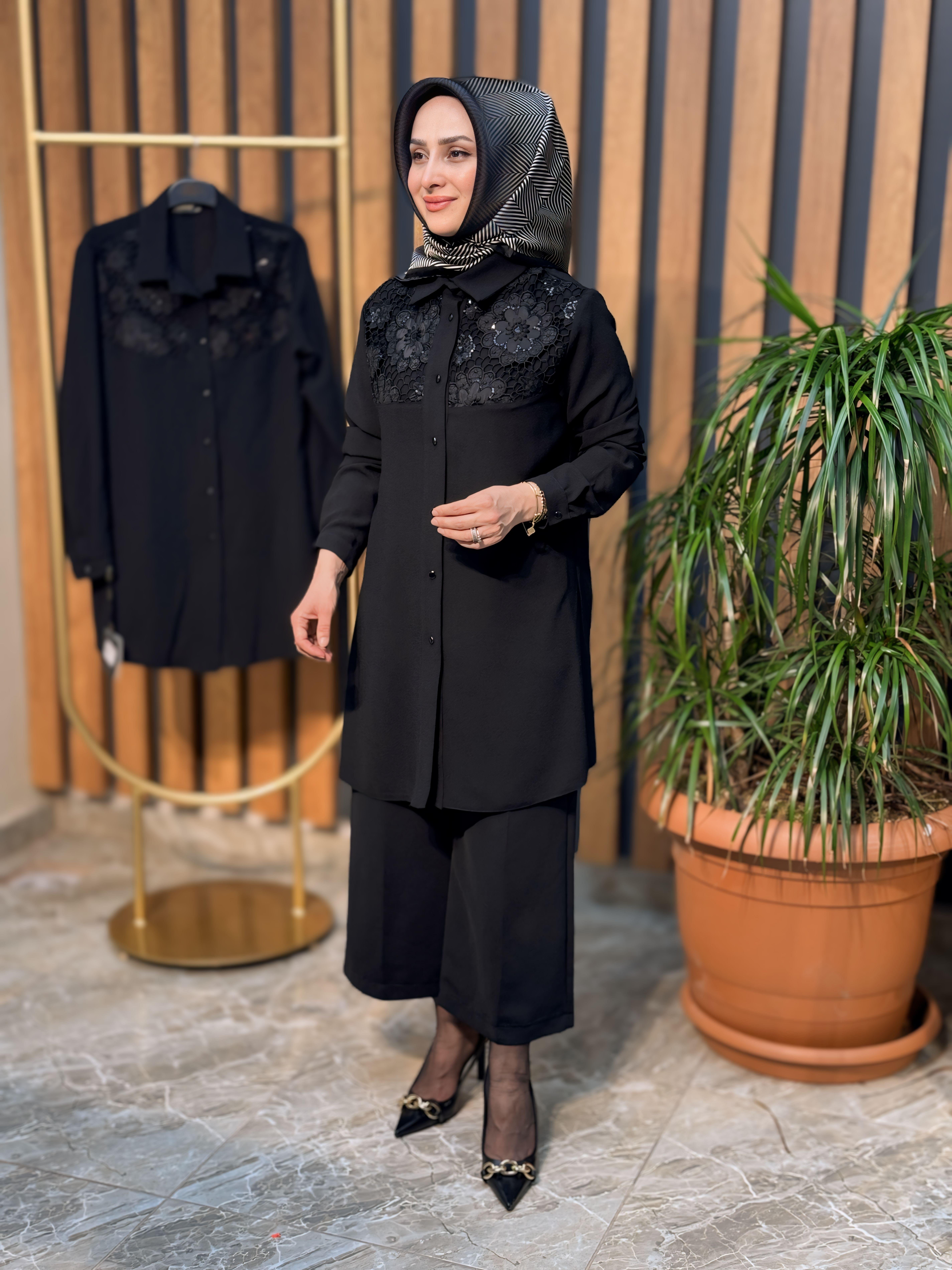 HAYA ÜSTÜ GÜPÜRLÜ TUNİK 1337