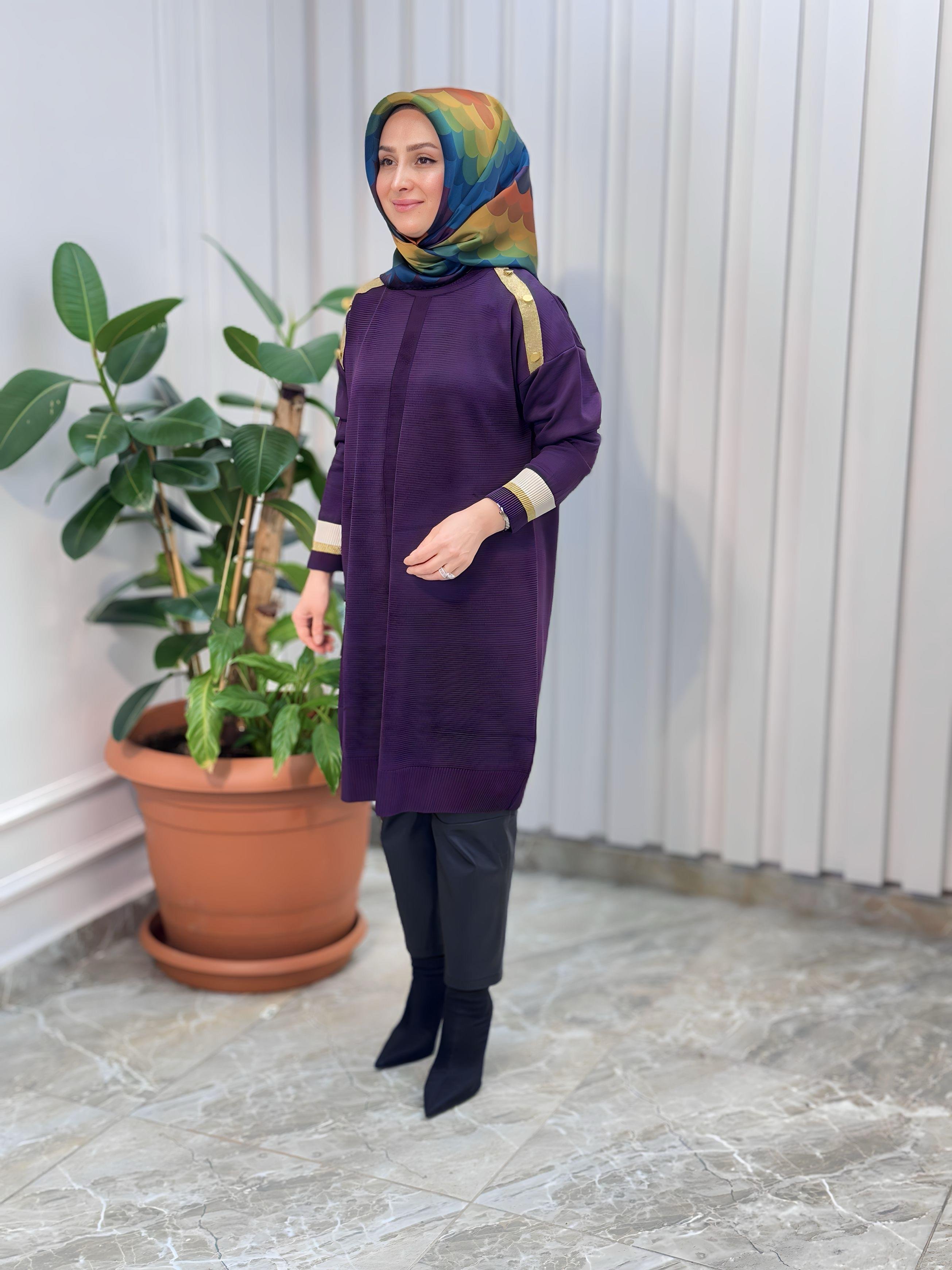 KADO MERSERİZE SİMLİ TUNİK- KT012