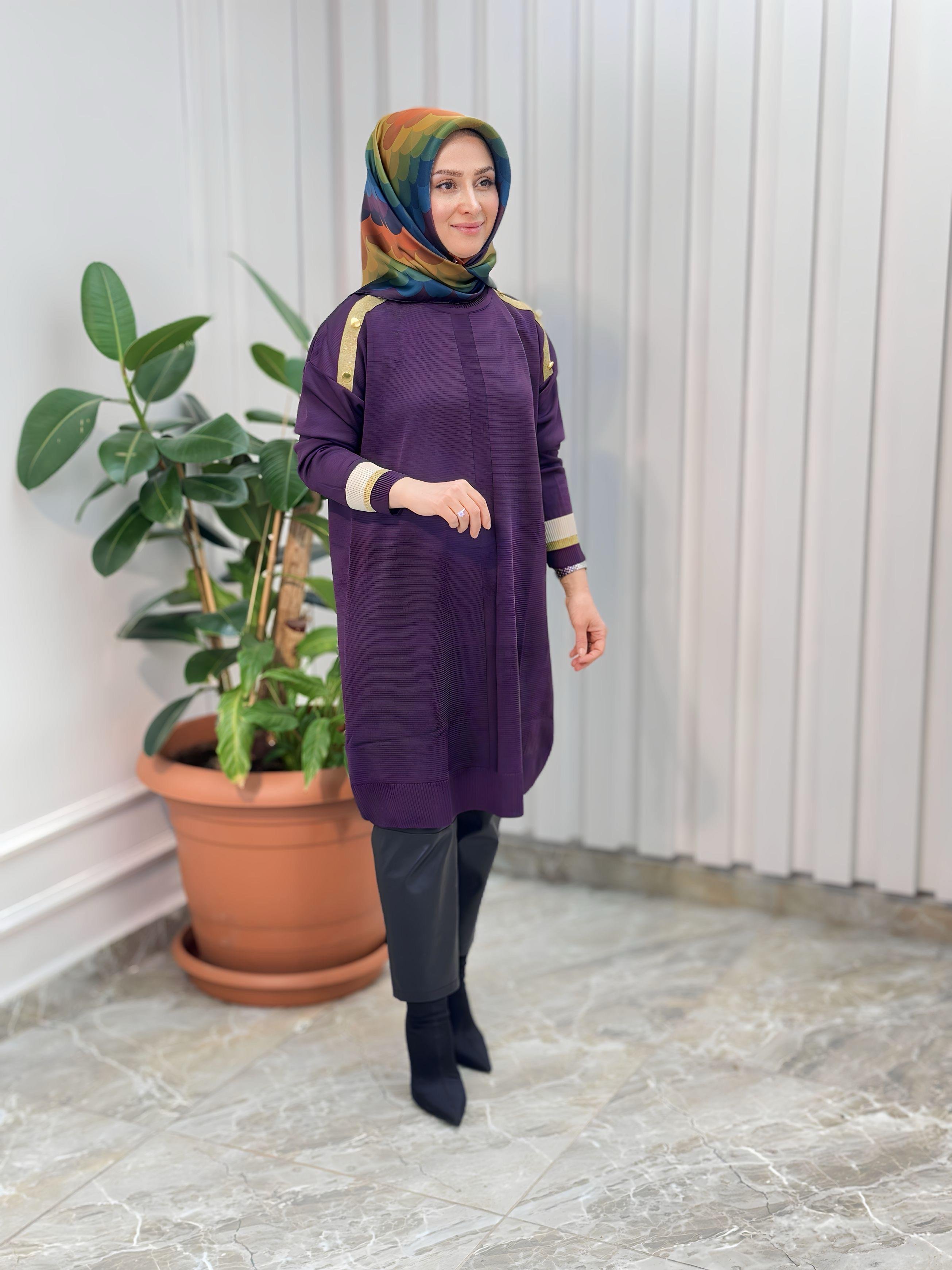 KADO MERSERİZE SİMLİ TUNİK- KT012