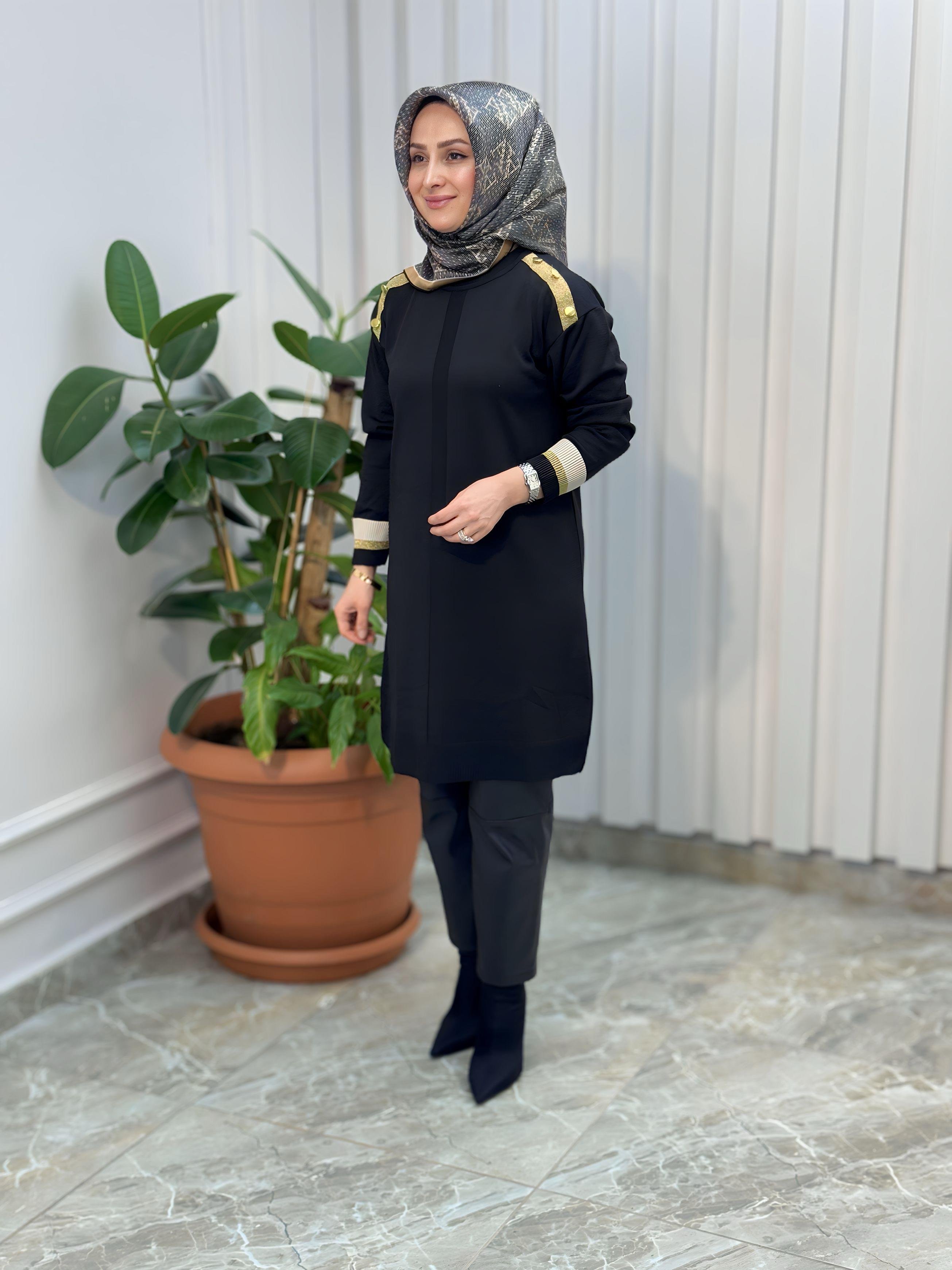 KADO MERSERİZE SİMLİ TUNİK- KT012